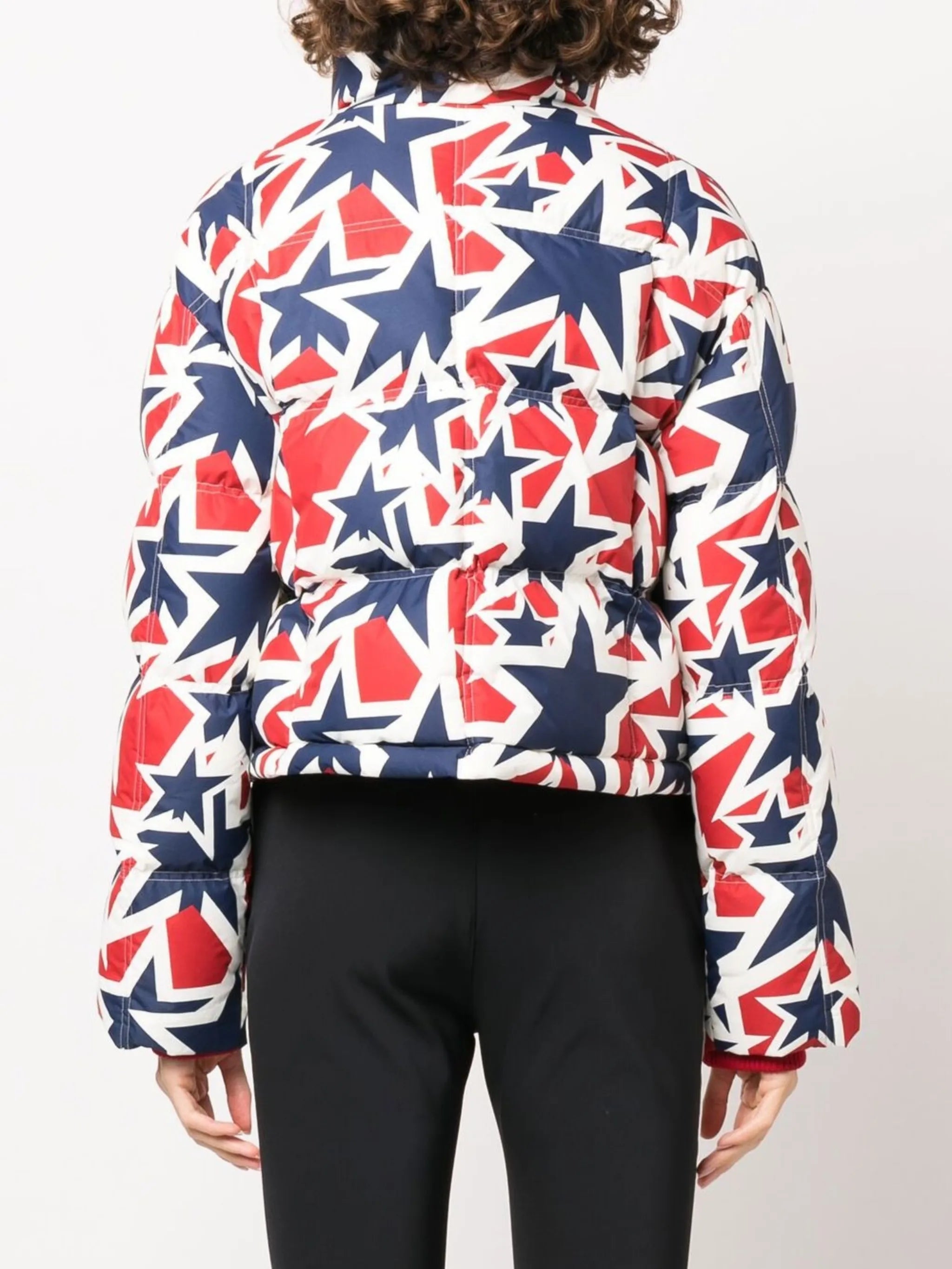 star-print zip-up ski jacket