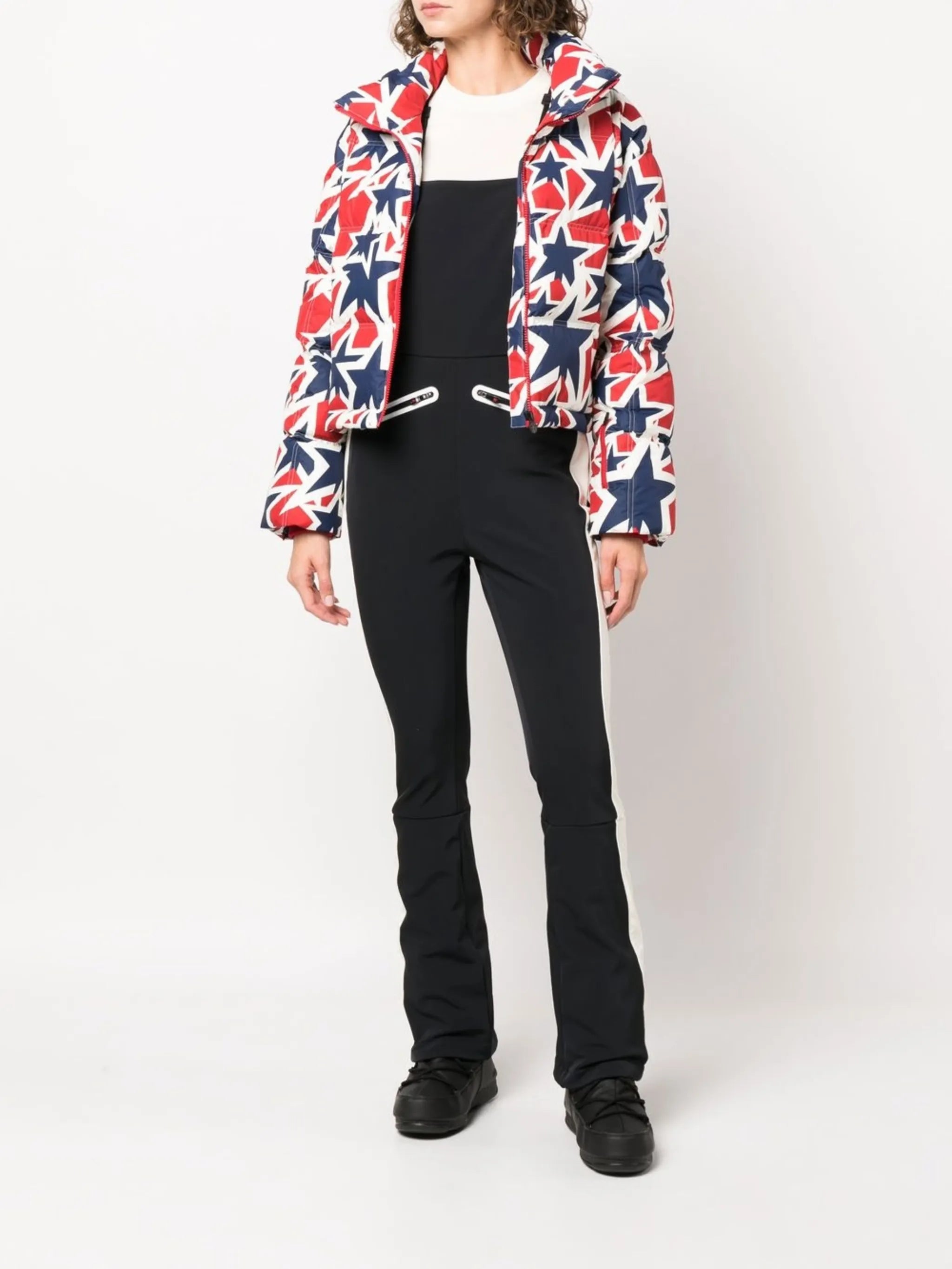 star-print zip-up ski jacket