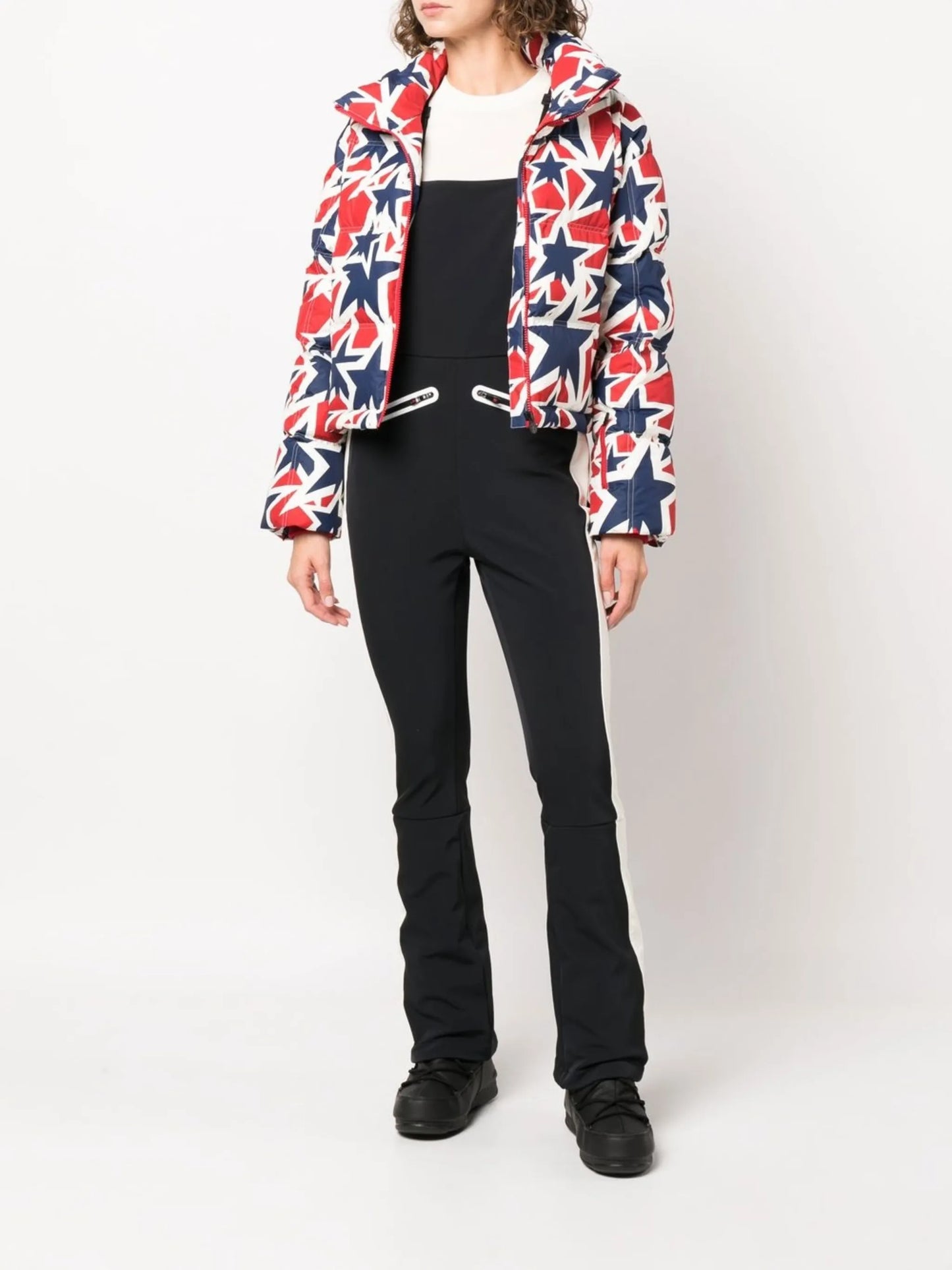 star-print zip-up ski jacket