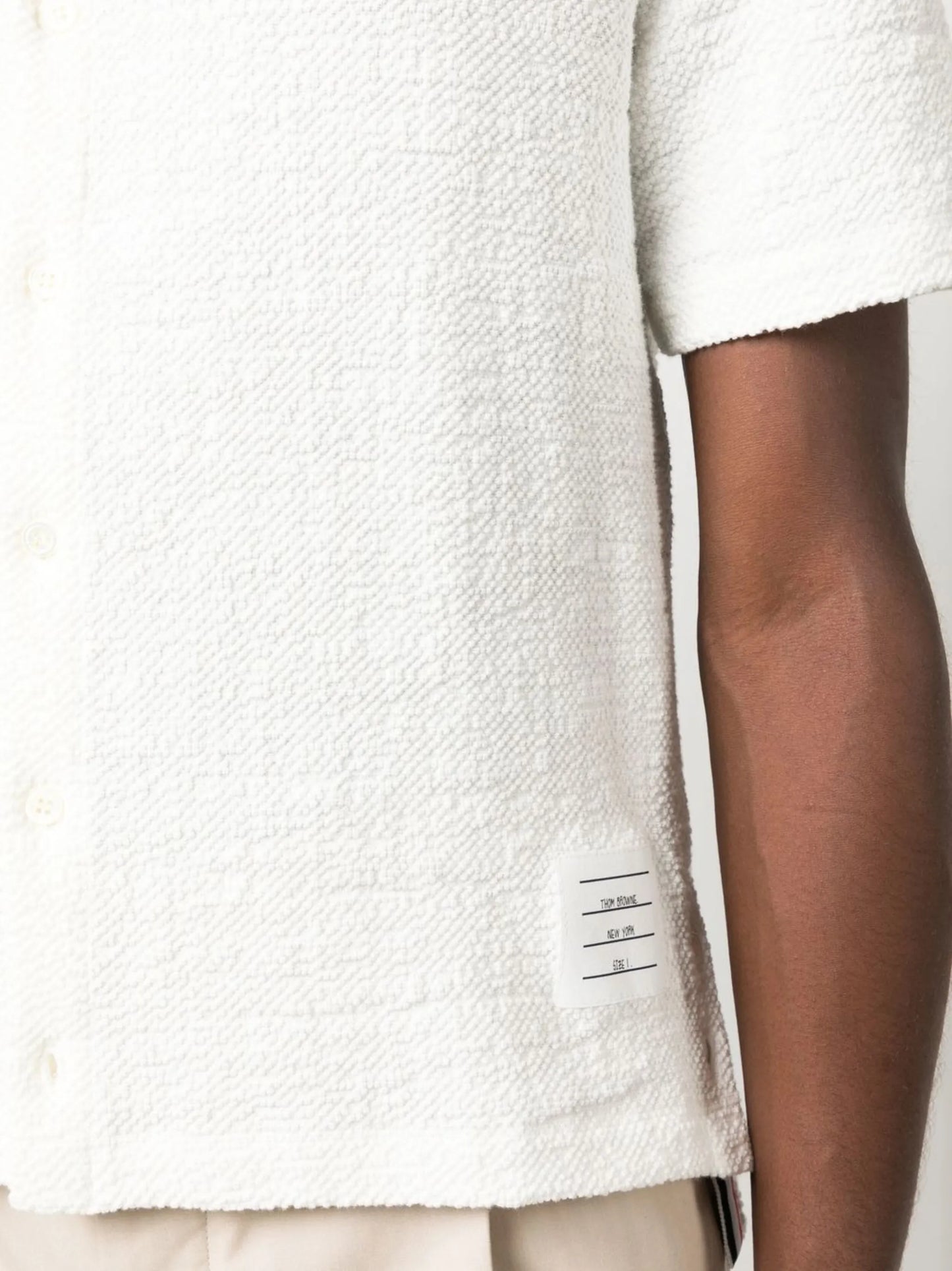 tweed short-sleeve polo shirt