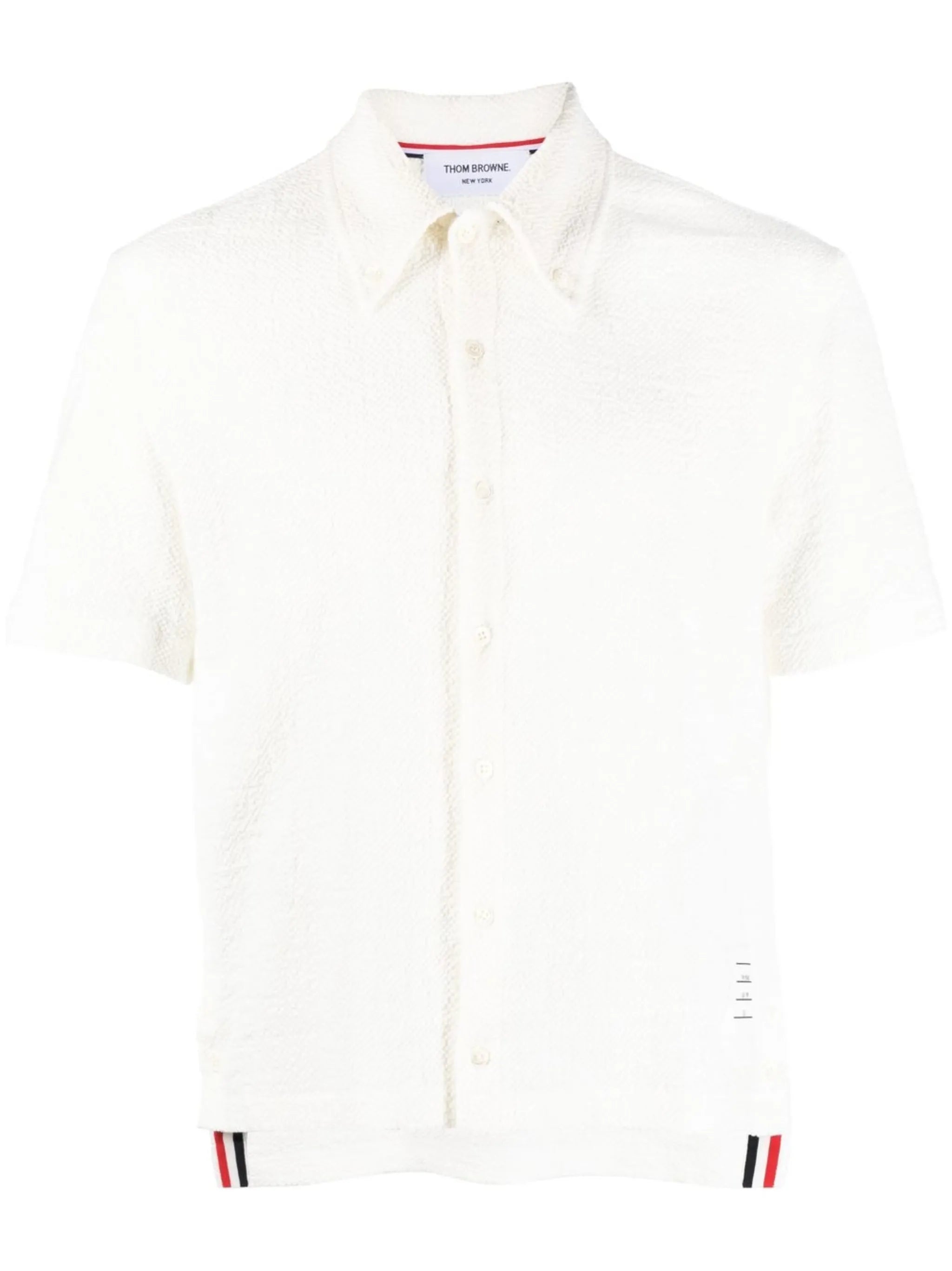tweed short-sleeve polo shirt