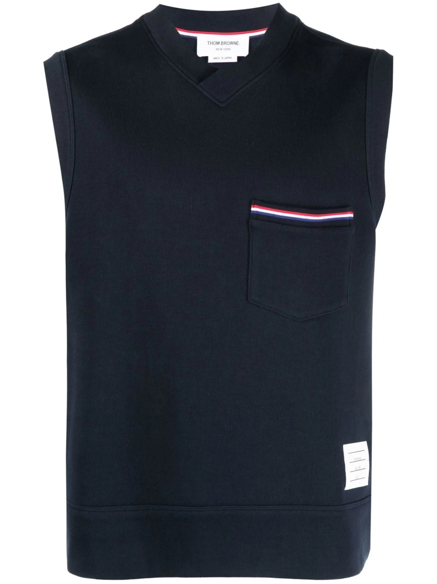 RWB-stripe V-neck knitted vest