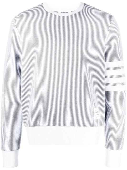 4-Bar stripe seersucker sweatshirt