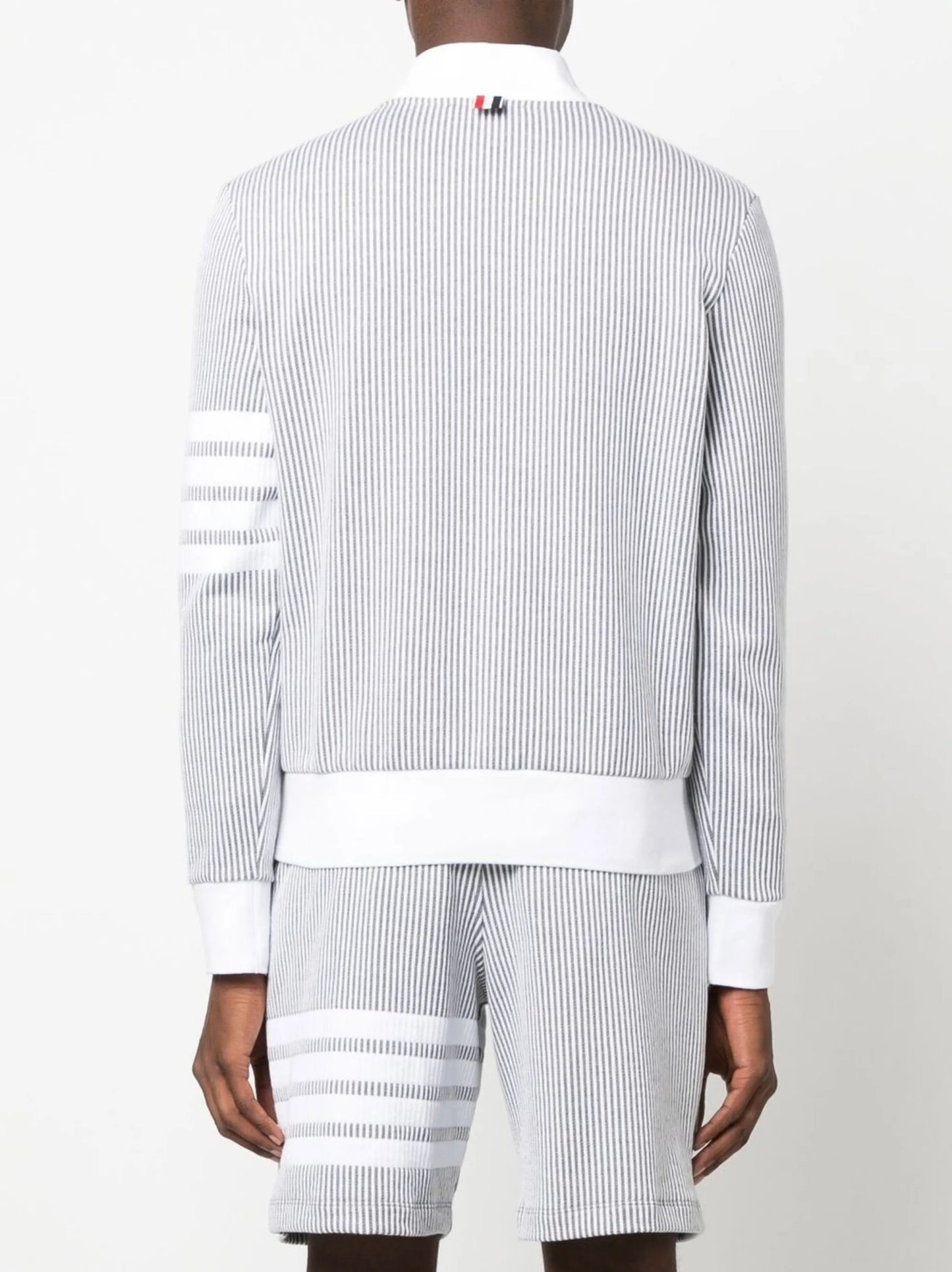 4-Bar stripe seersucker sweatshirt