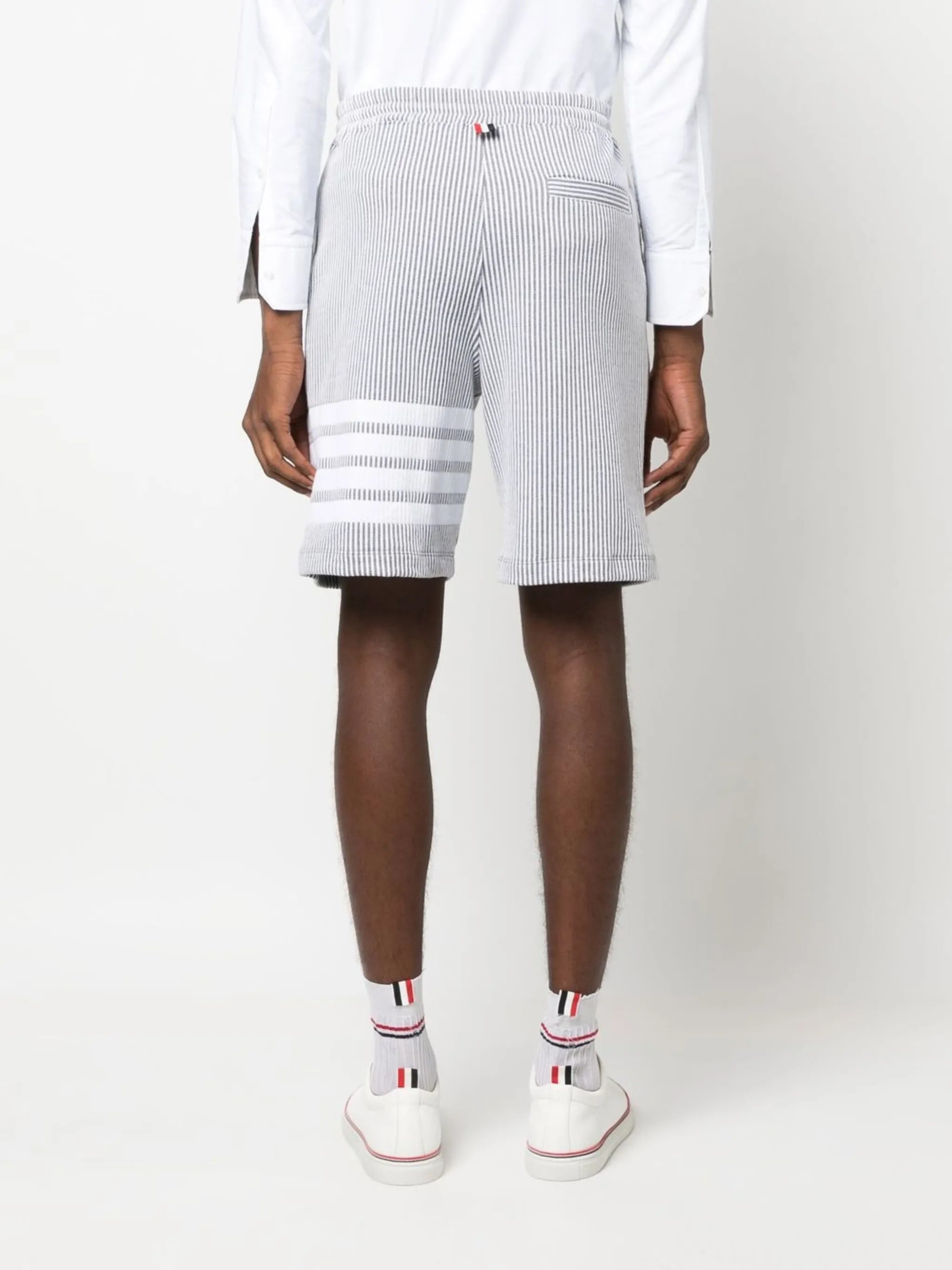4-Bar stripe seersucker shorts