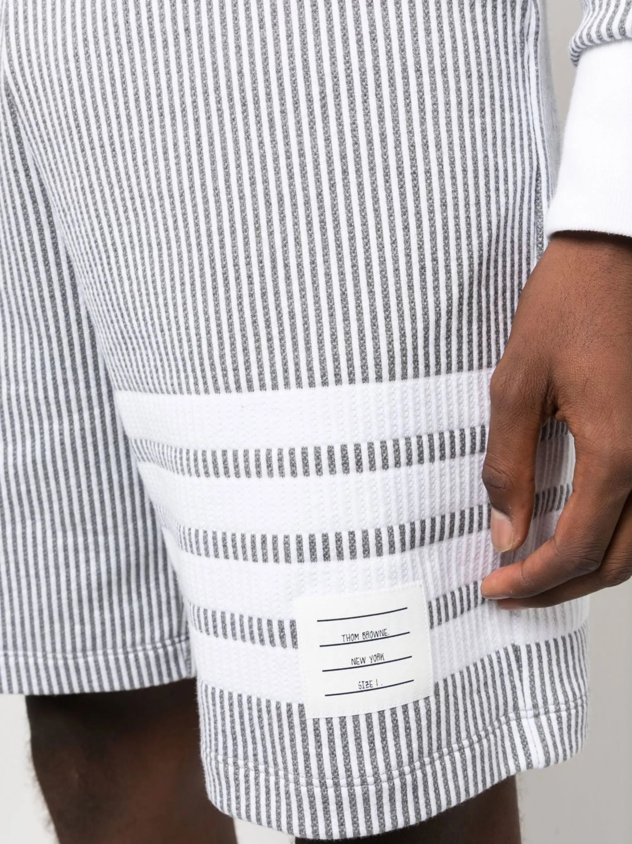 4-Bar stripe seersucker shorts