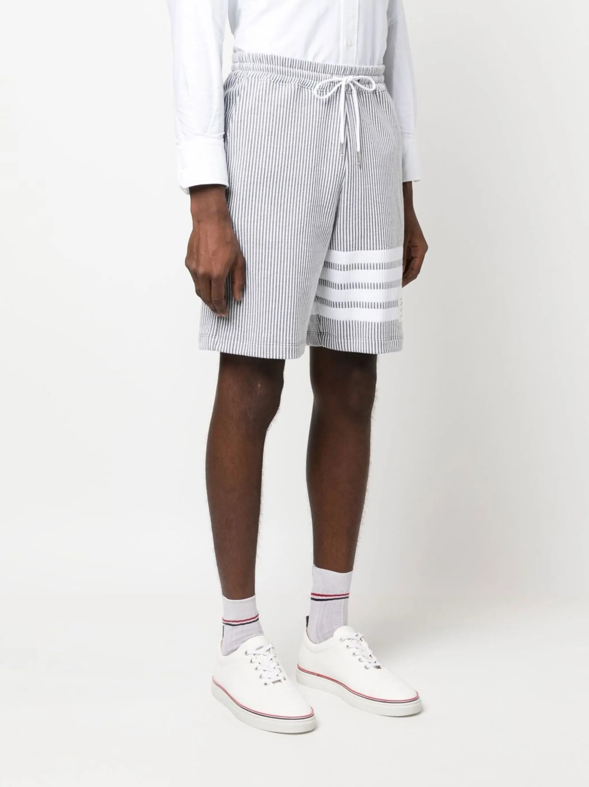 4-Bar stripe seersucker shorts