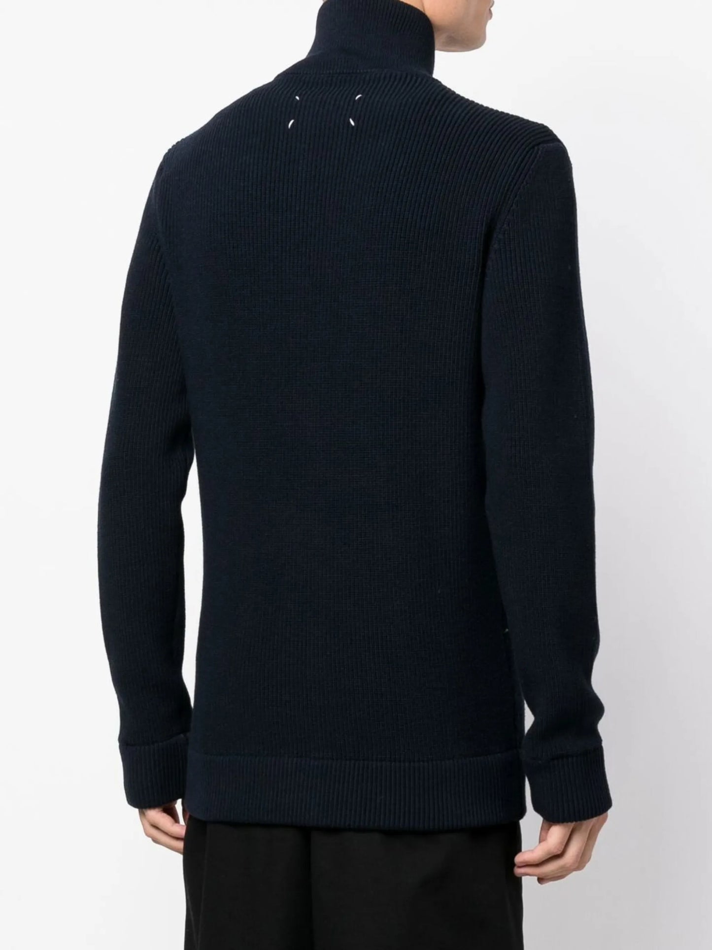 ribbed zip-up cardigan