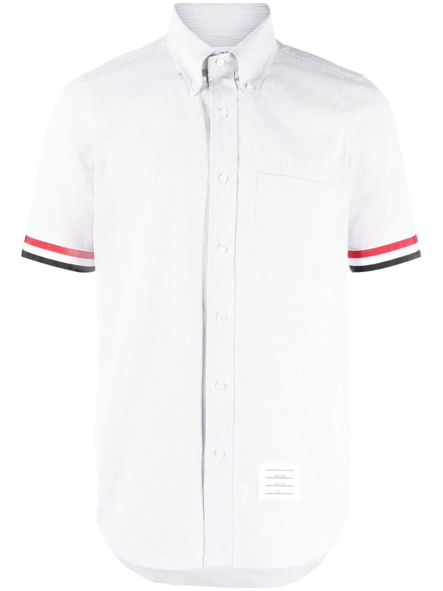 RWB-stripe cotton short-sleeved shirt