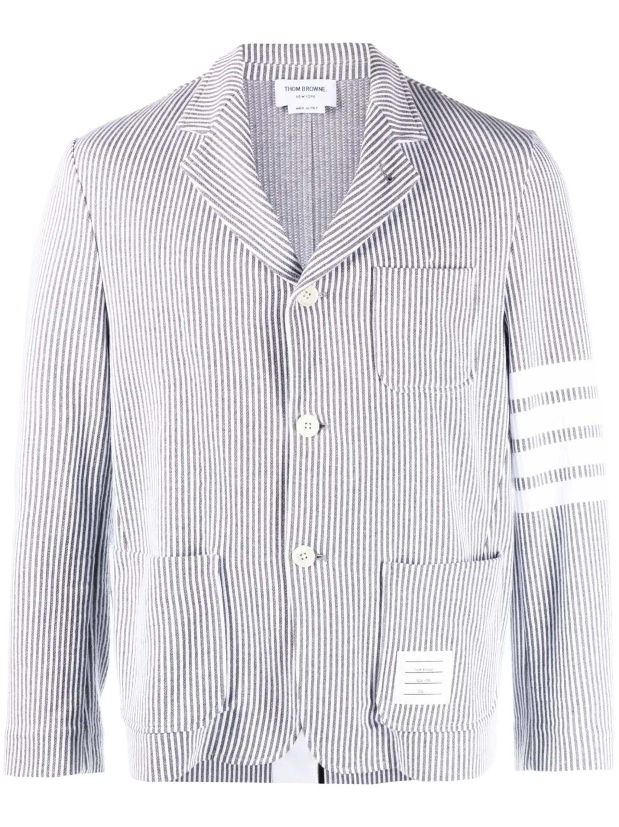 4-Bar seersucker single-breasted blazer