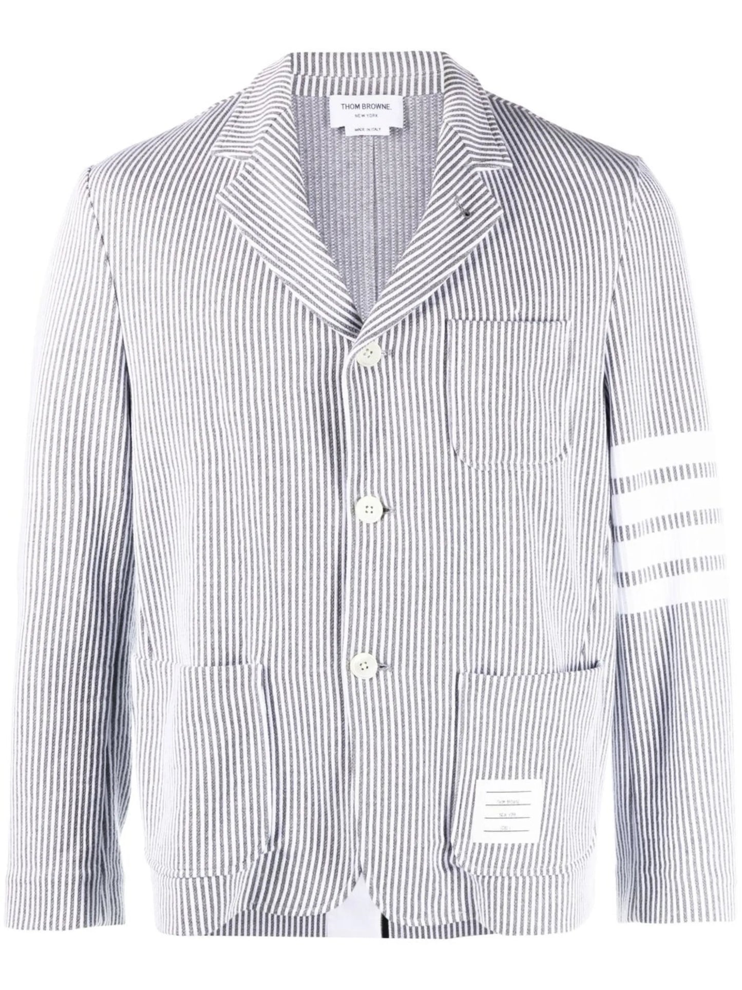 4-Bar seersucker single-breasted blazer