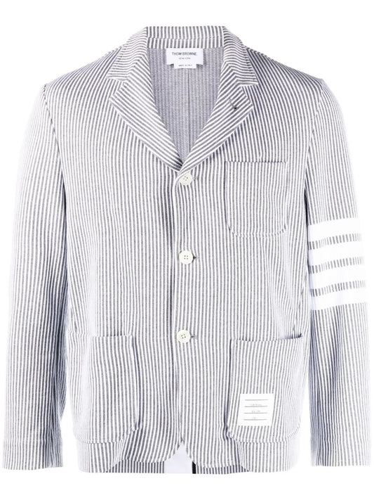 4-Bar seersucker single-breasted blazer