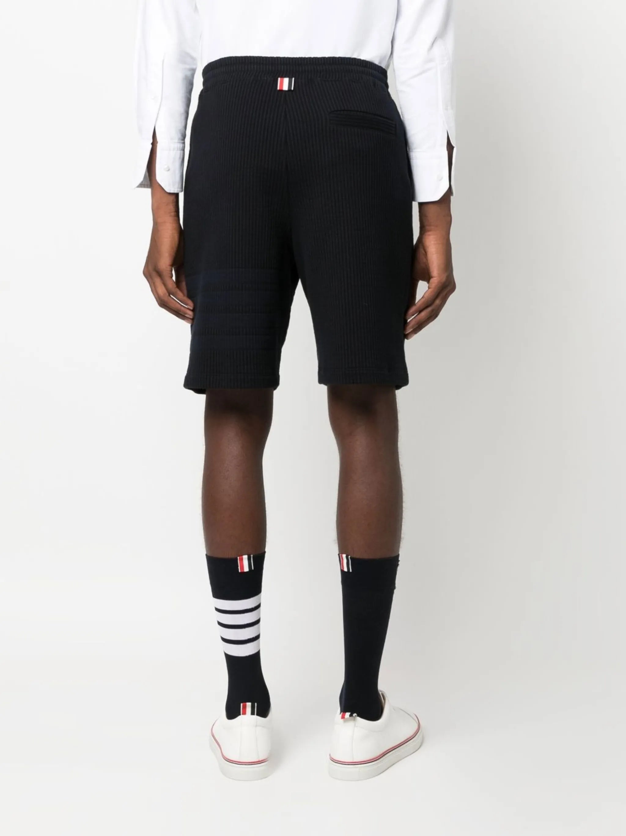 4-Bar stripe seersucker track shorts