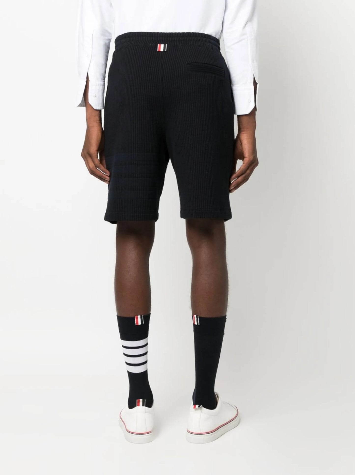 4-Bar stripe seersucker track shorts