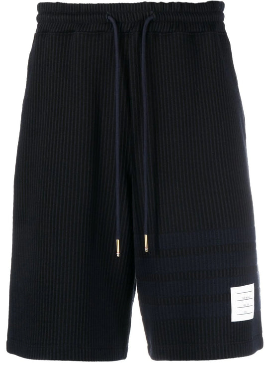 4-Bar stripe seersucker track shorts