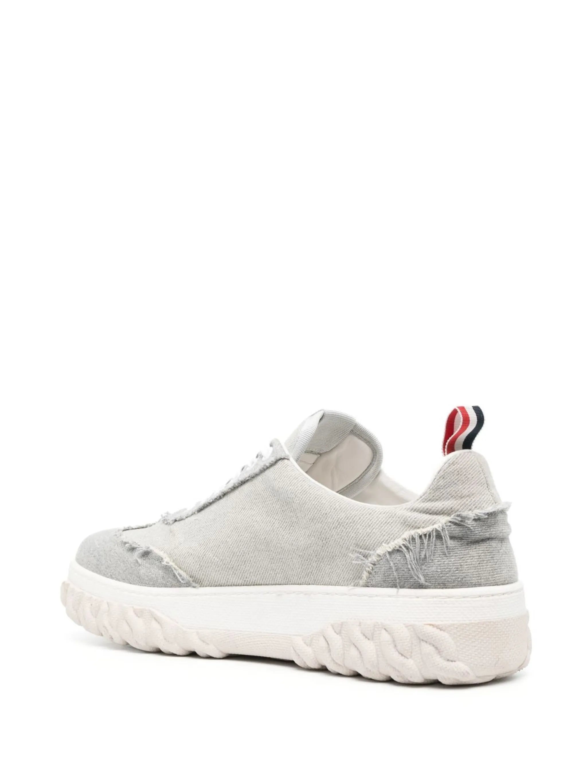 low-top frayed sneakers