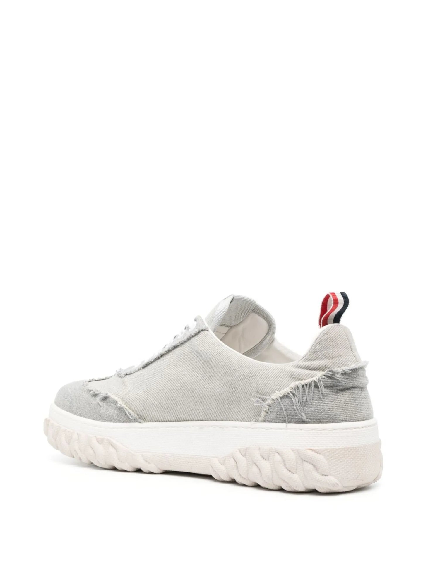 low-top frayed sneakers