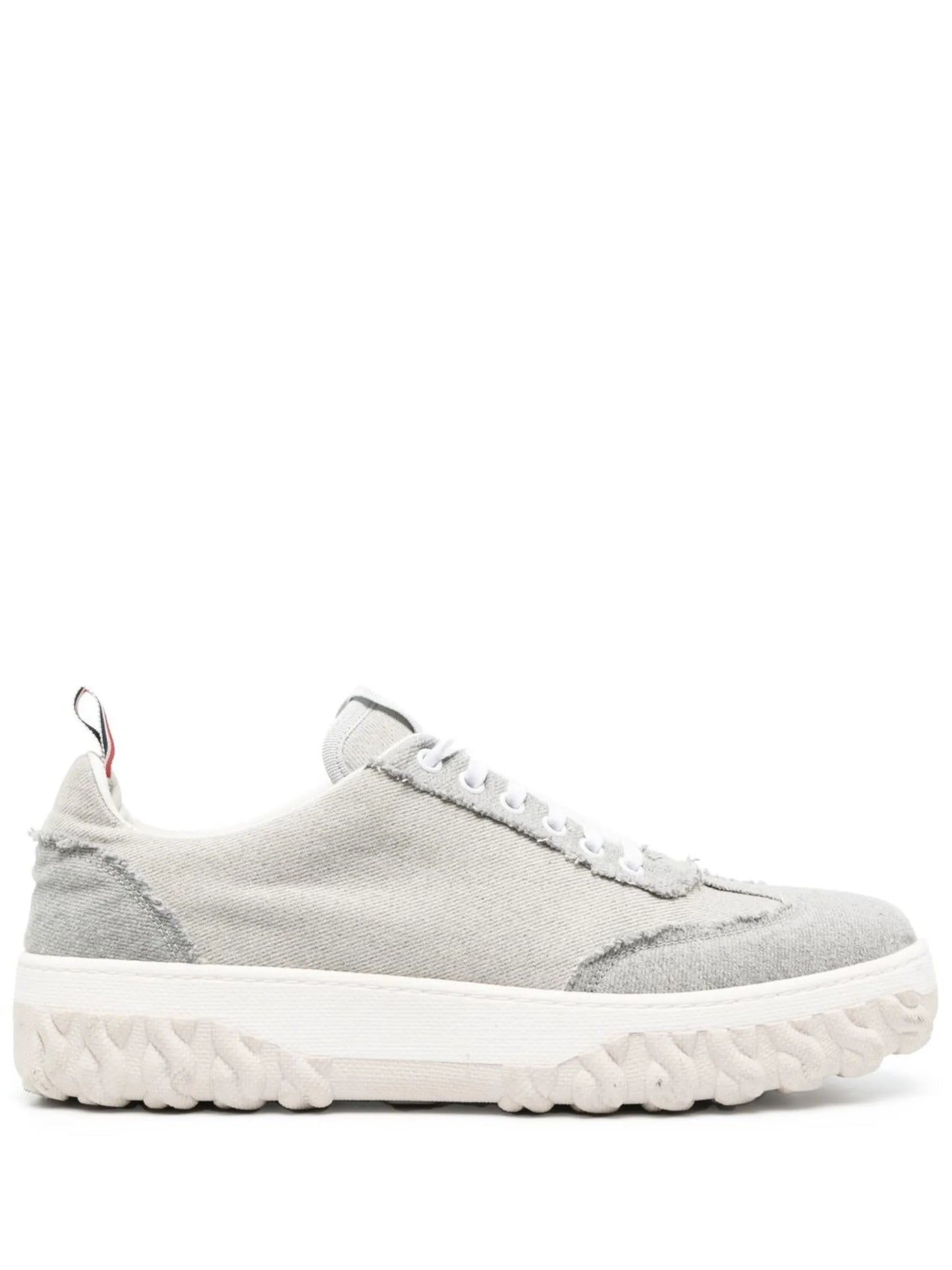 low-top frayed sneakers