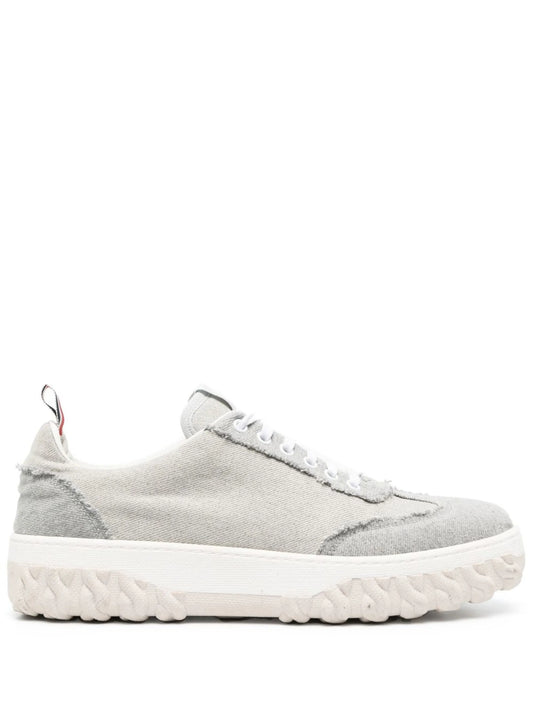 low-top frayed sneakers
