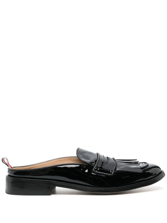 patent mule loafers