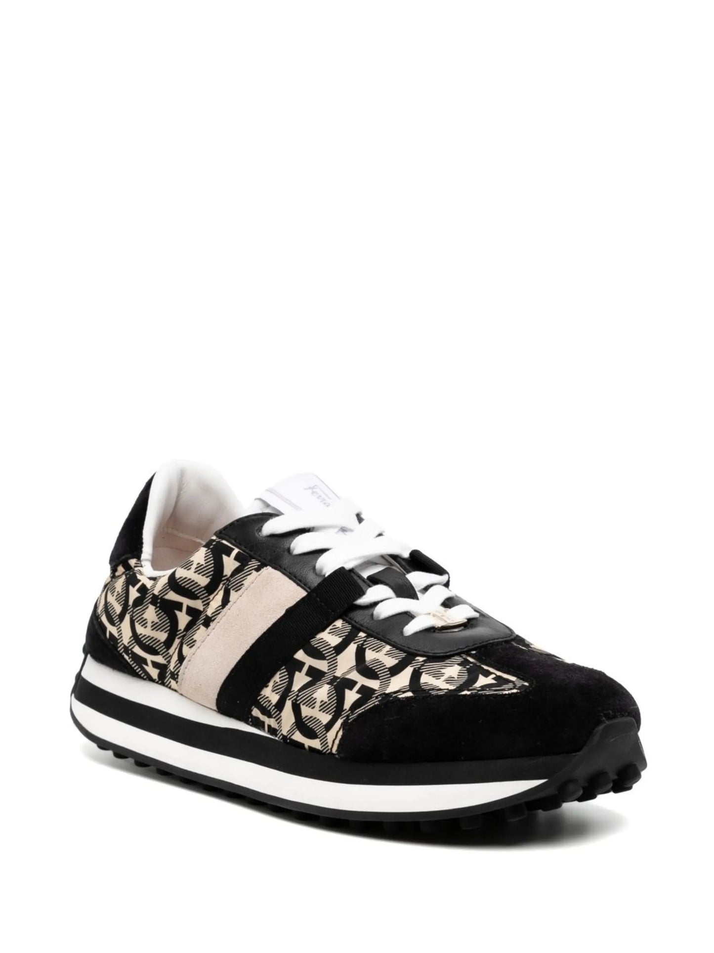 Gancini-print low-top sneakers