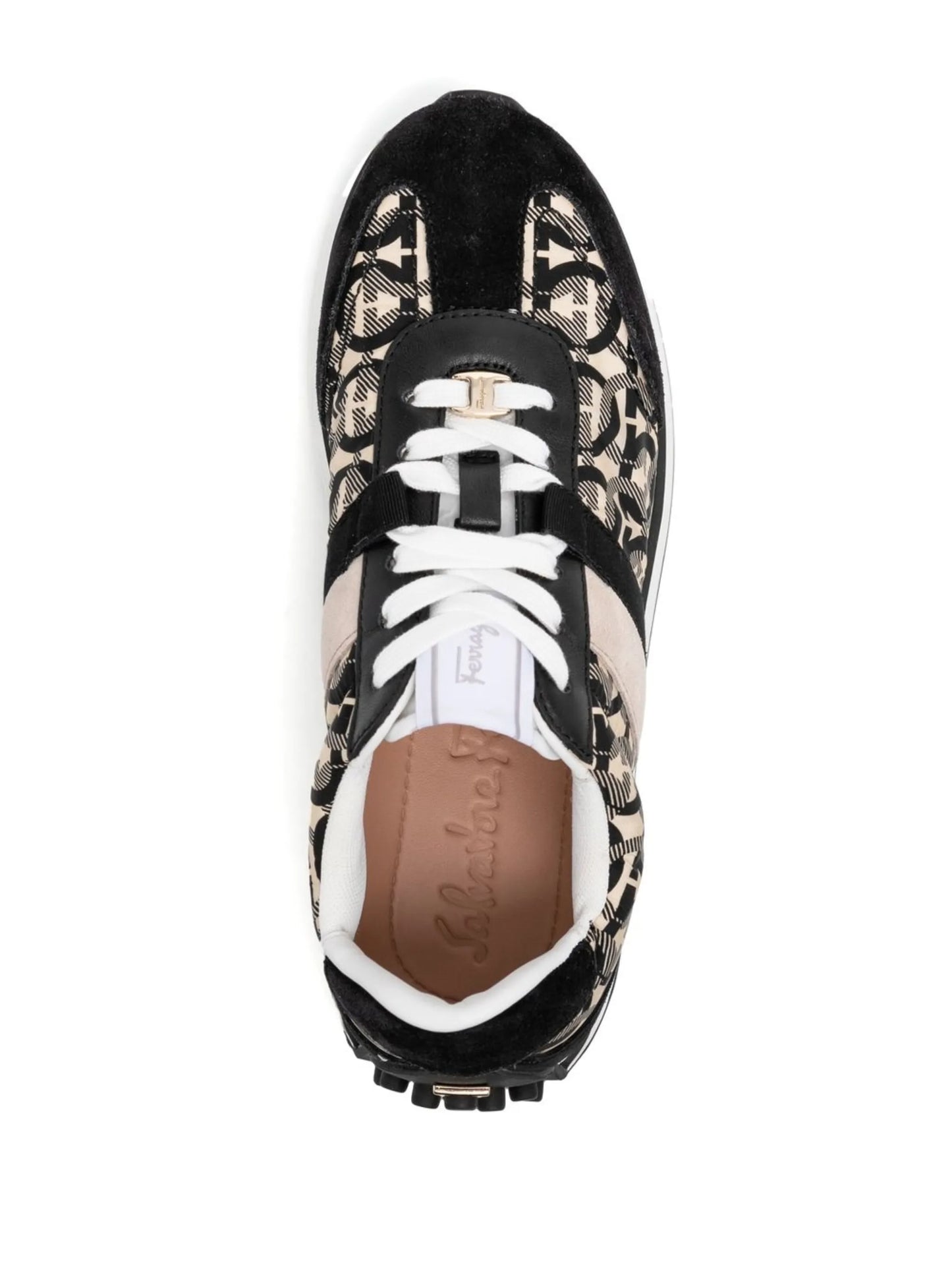 Gancini-print low-top sneakers