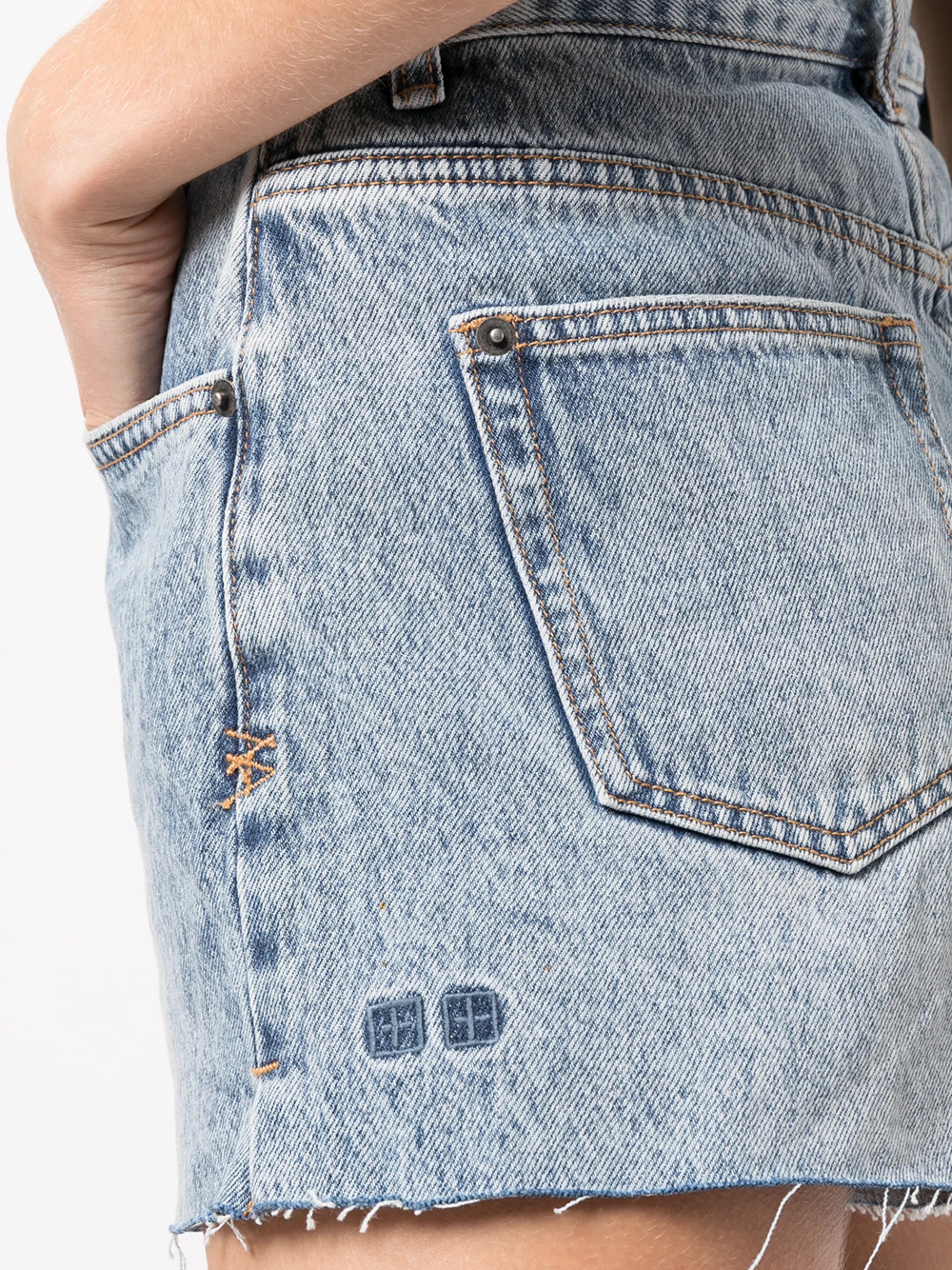 high-waisted denim shorts