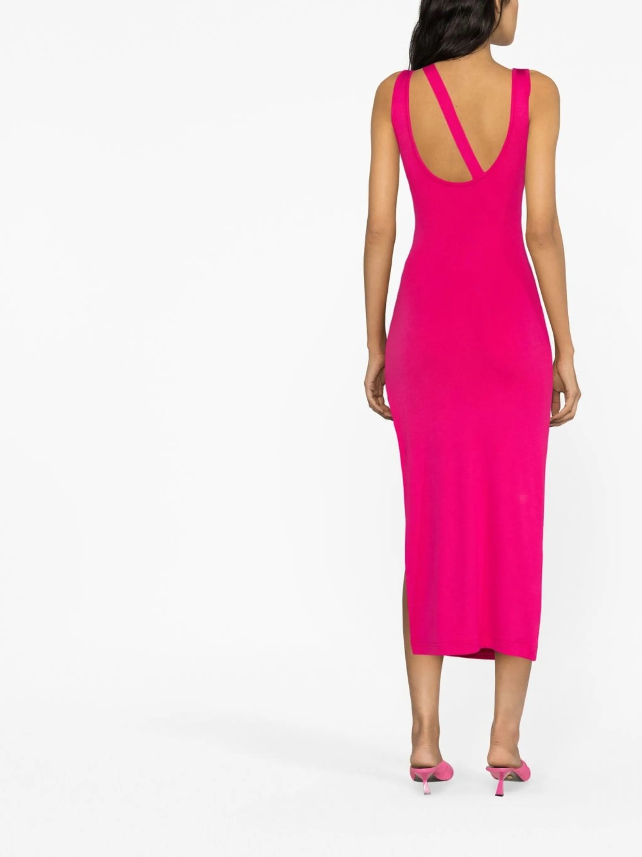 cut-out knitted midi dress