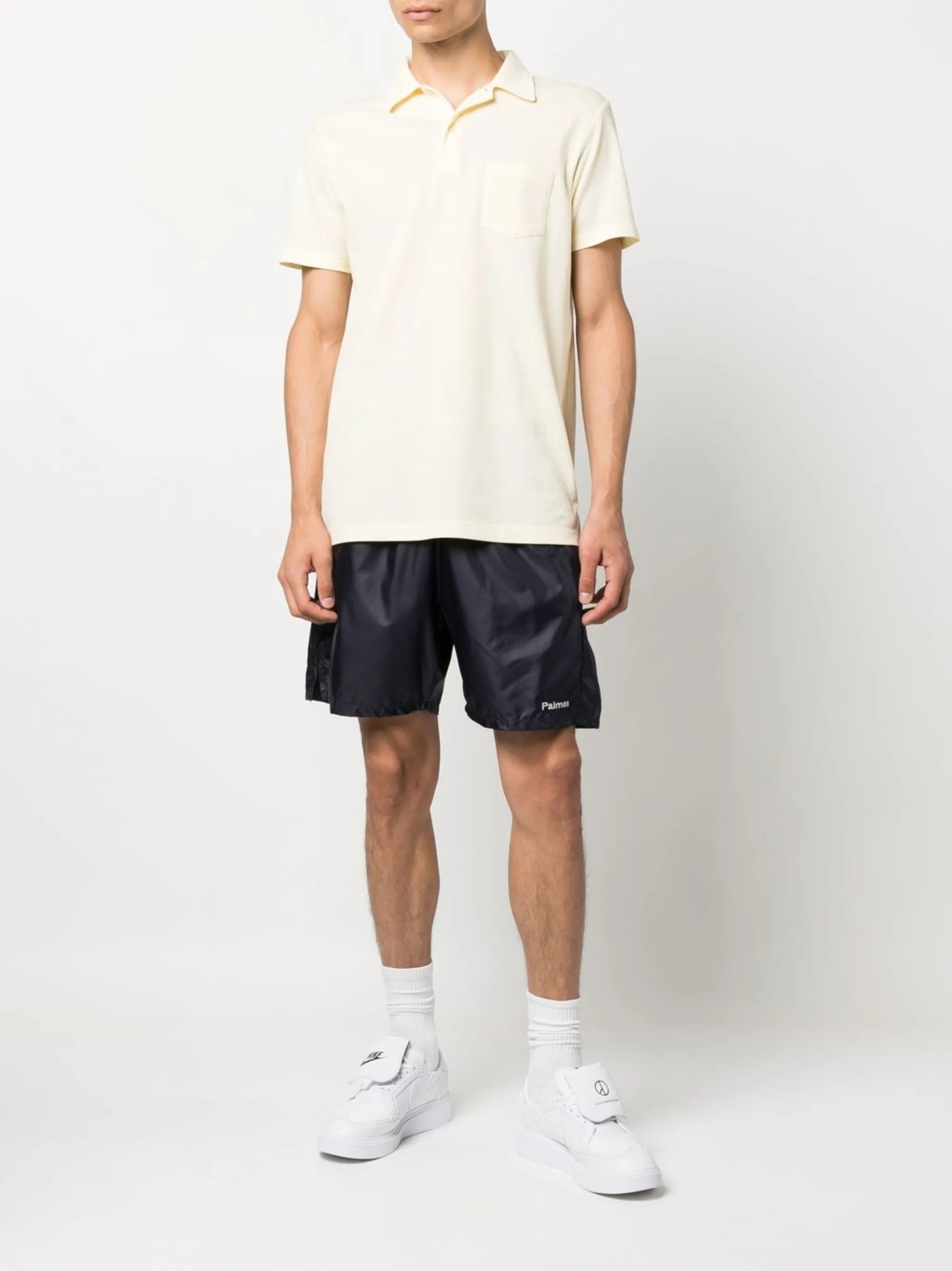 Middle logo-embroidered shorts