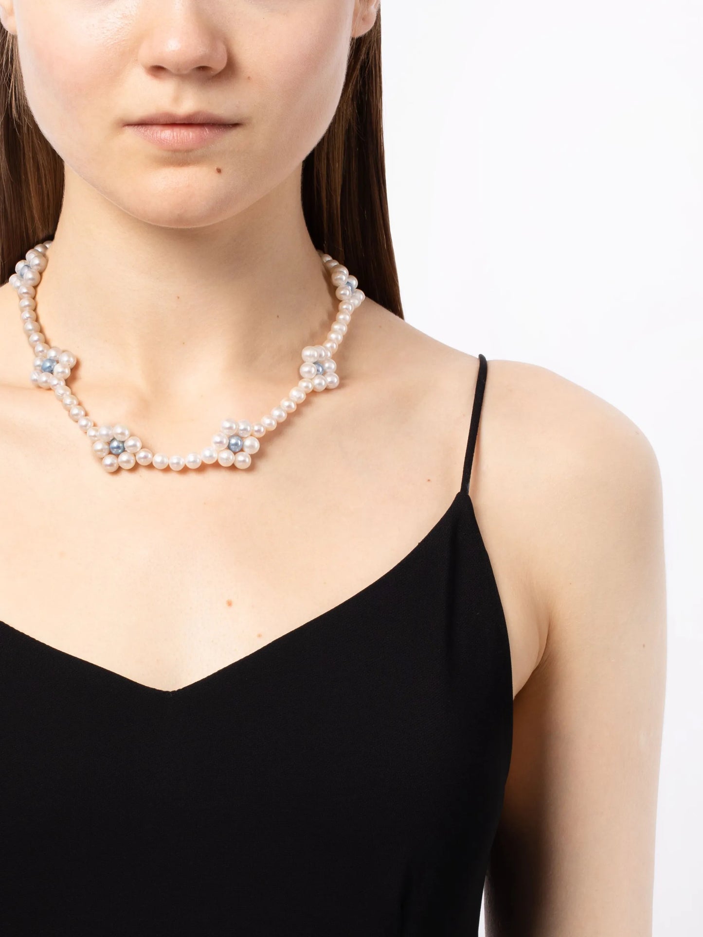 sterling silver Daisy pearl necklace
