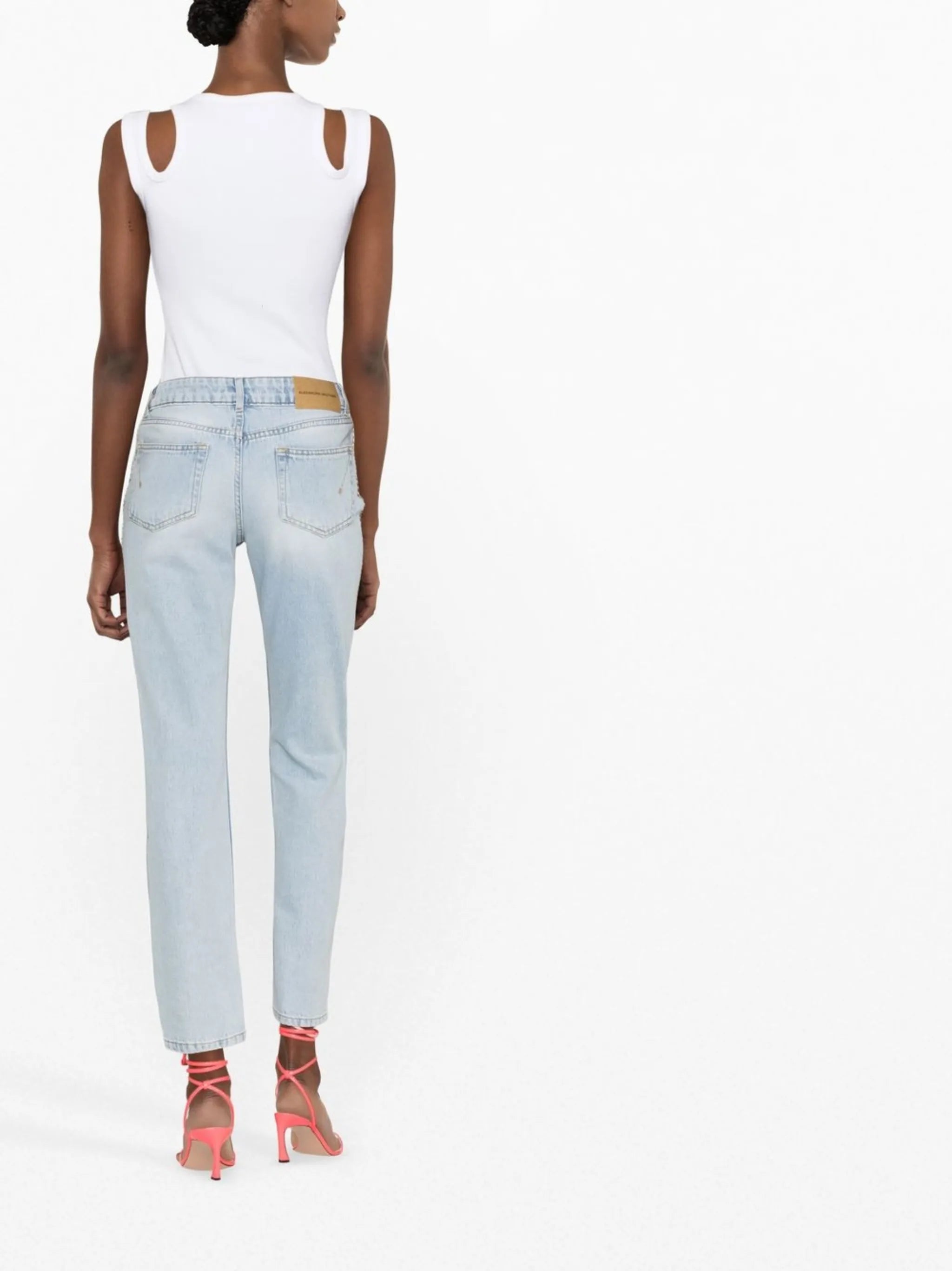 slim-fit straight jeans