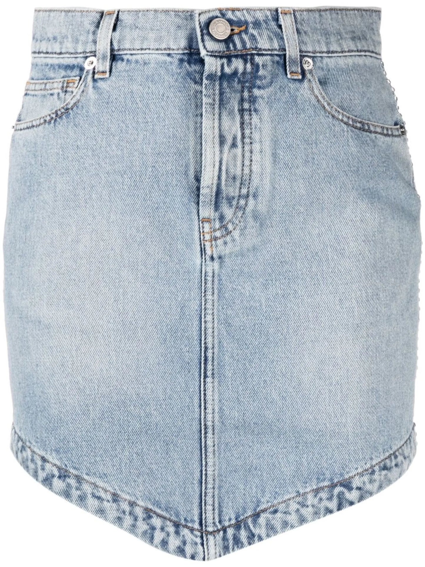 crystal-embellished denim skirt