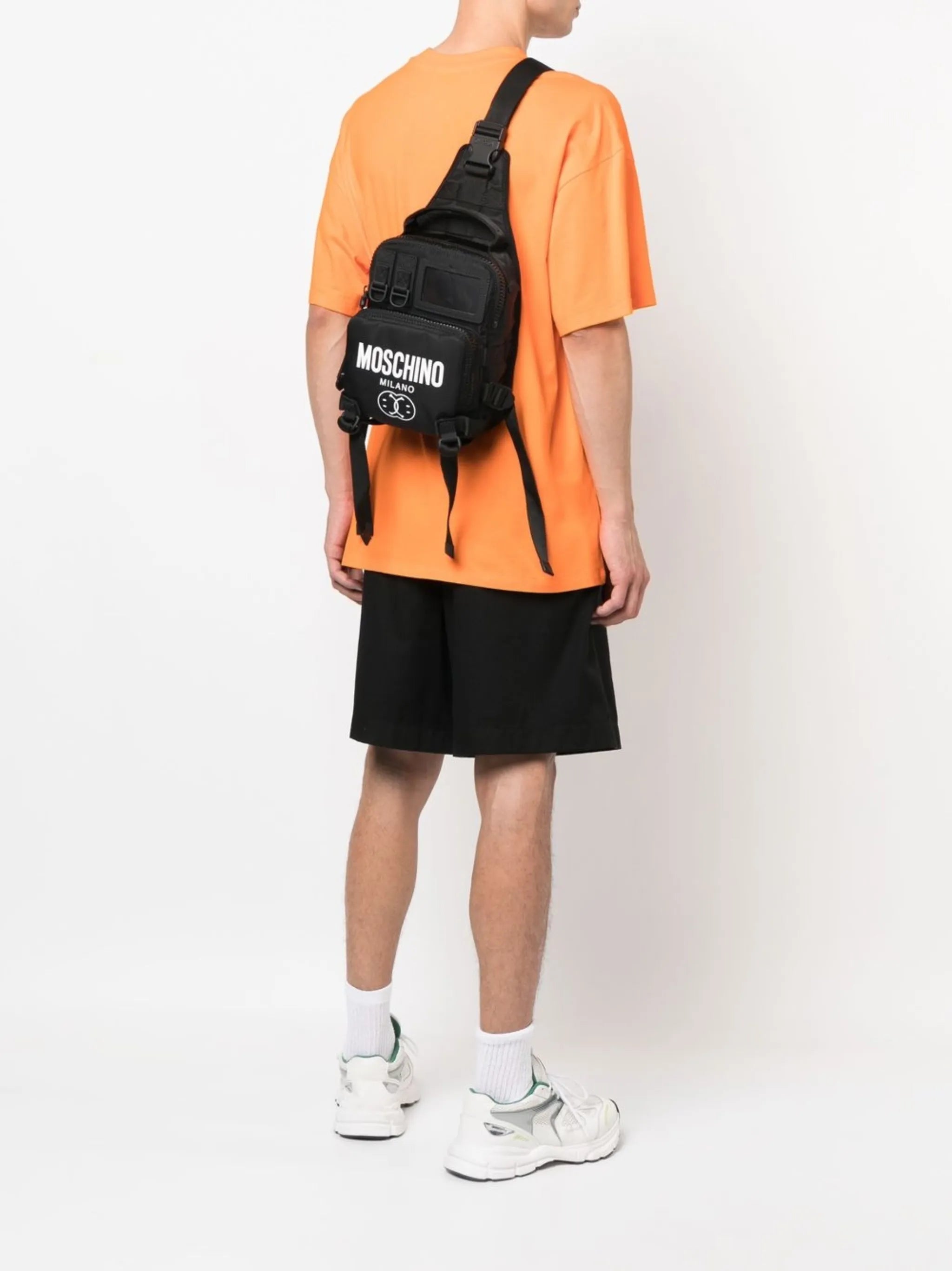 multi-pocket crossbody backpack