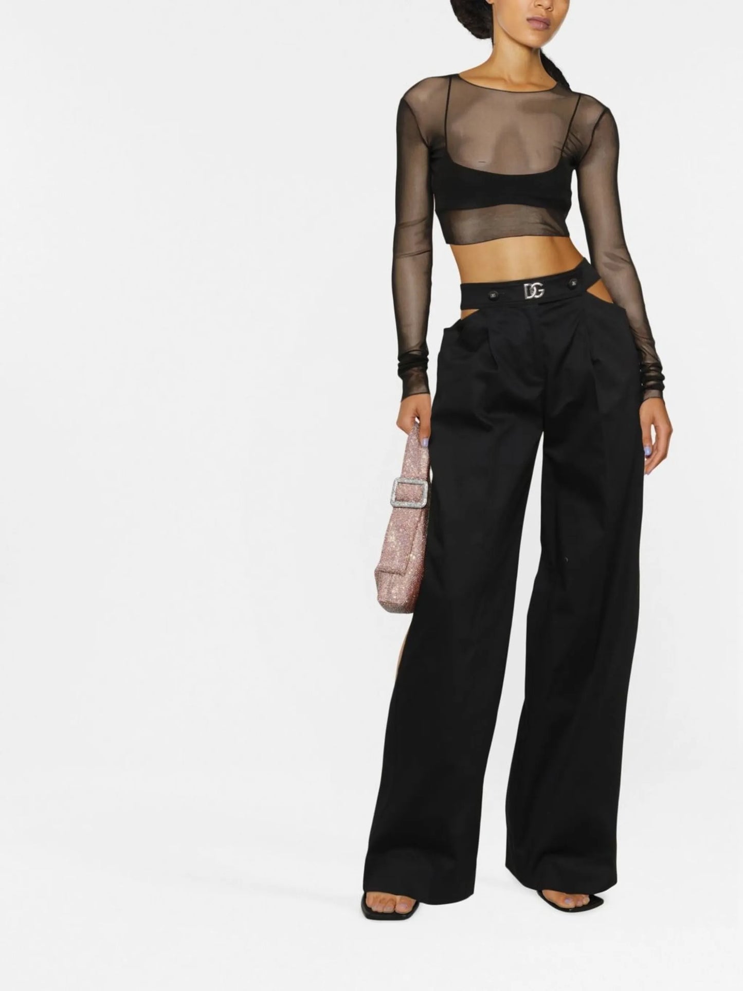 cut-out tailored trousers
