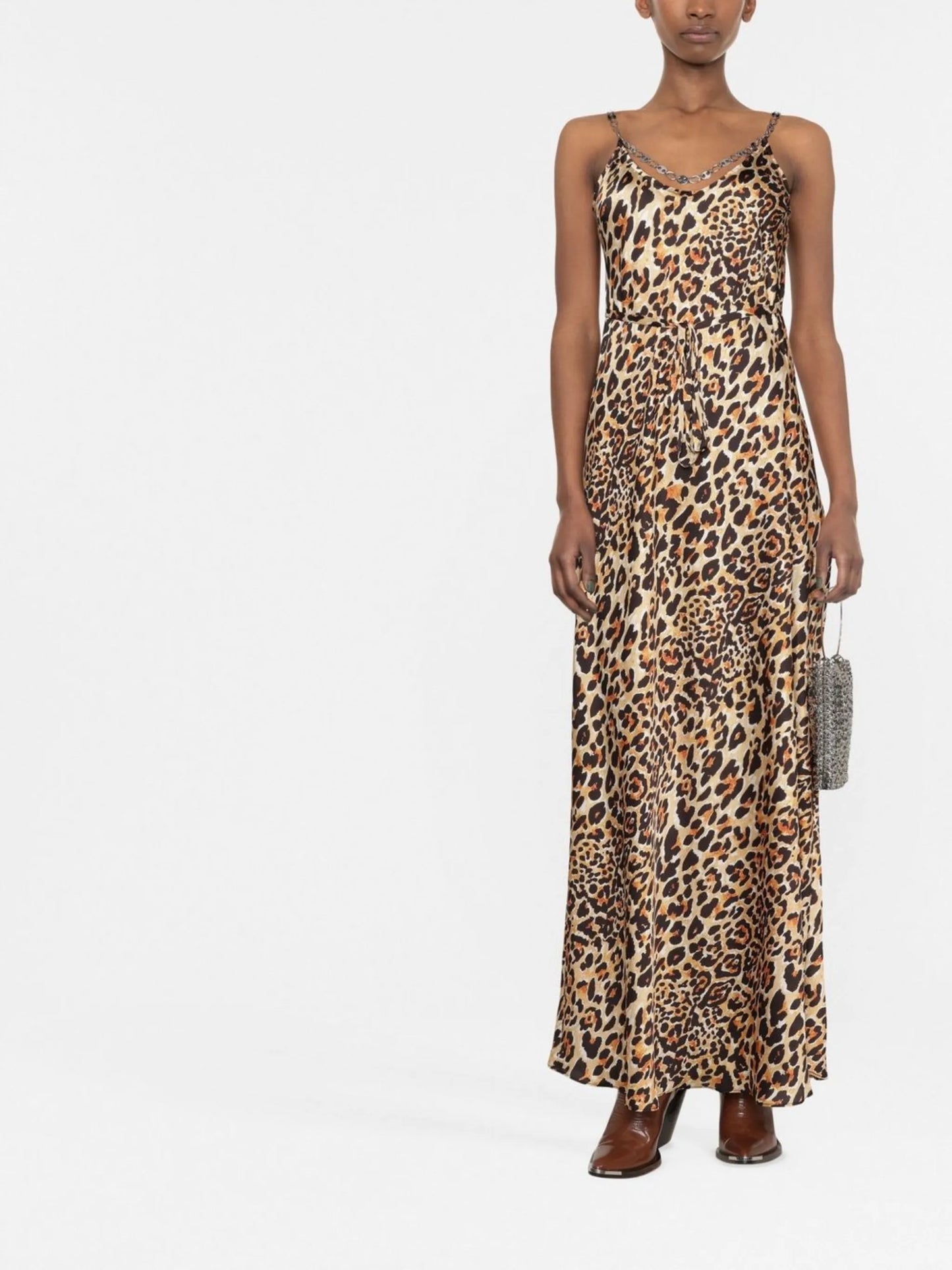 leopard-print maxi dress