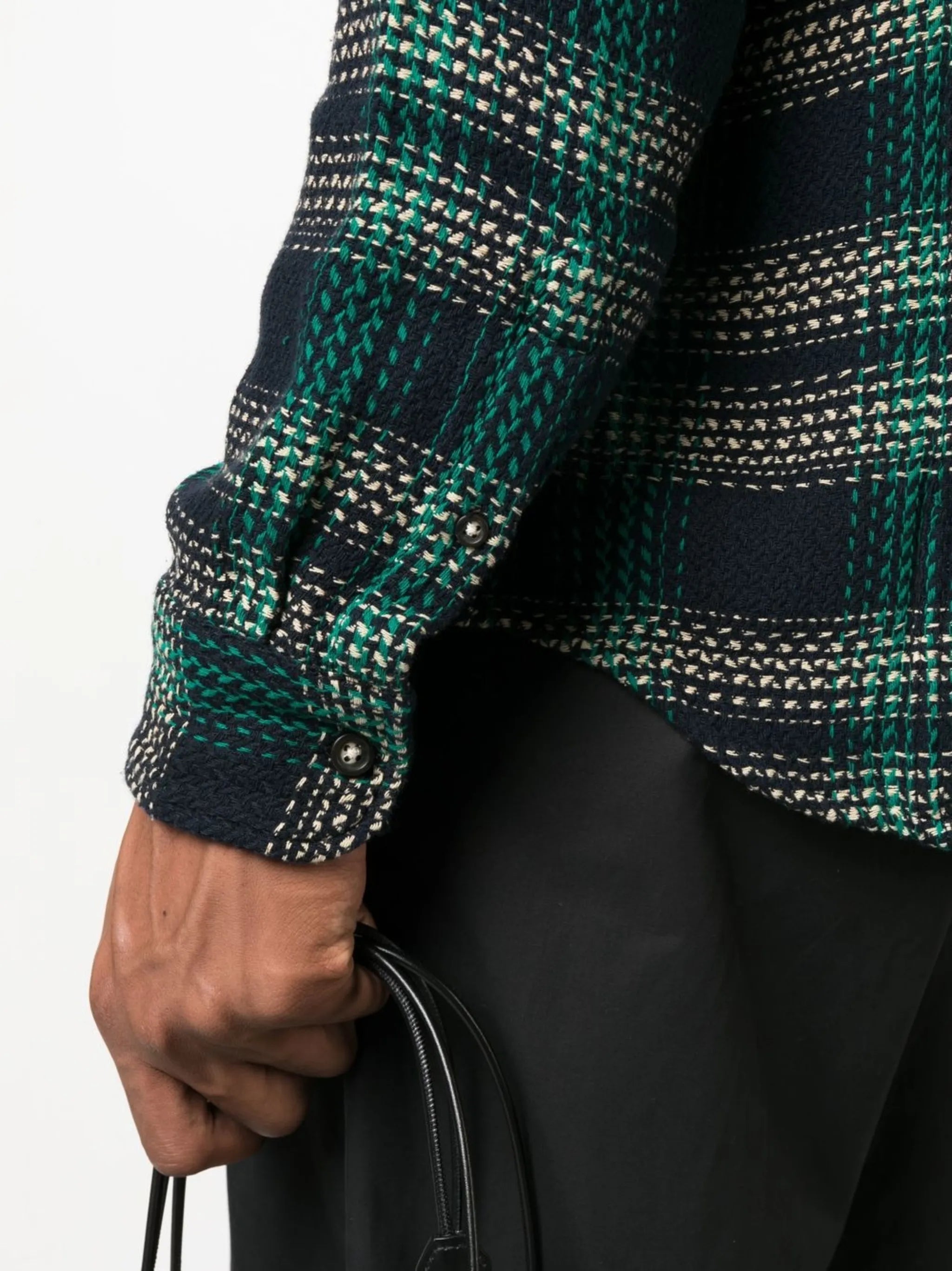 plaid-check long-sleeve shirt