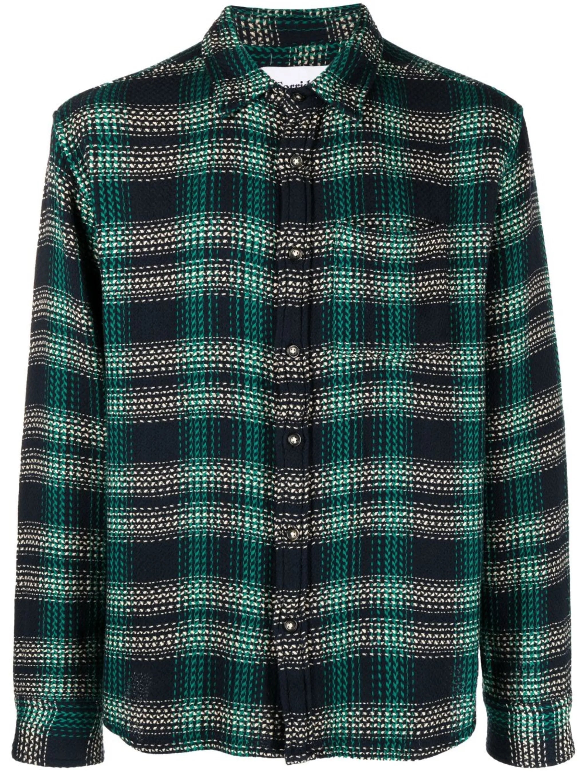 plaid-check long-sleeve shirt