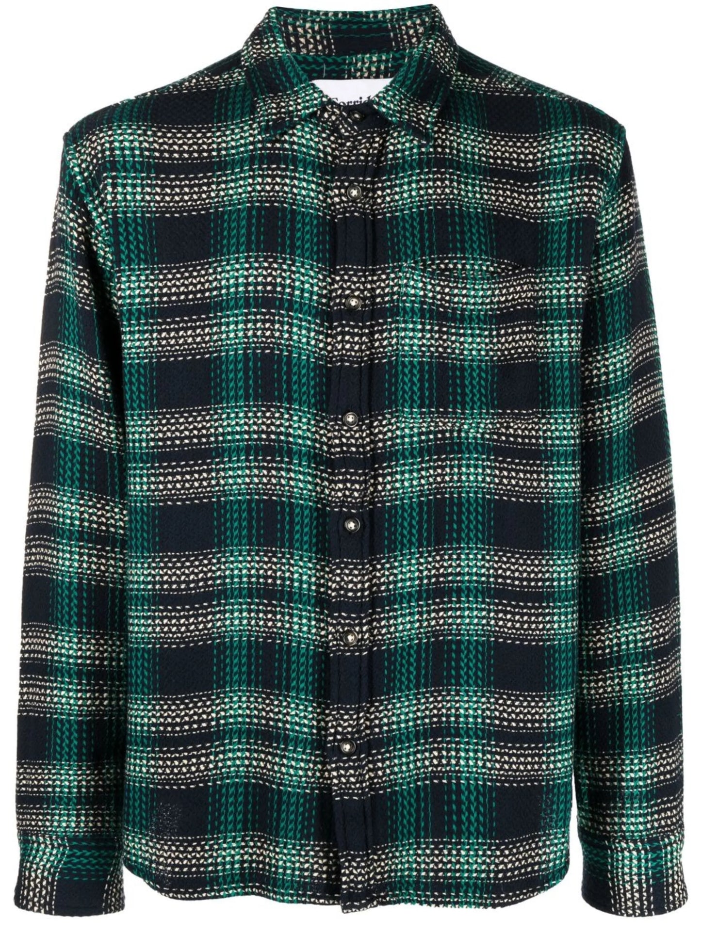 plaid-check long-sleeve shirt