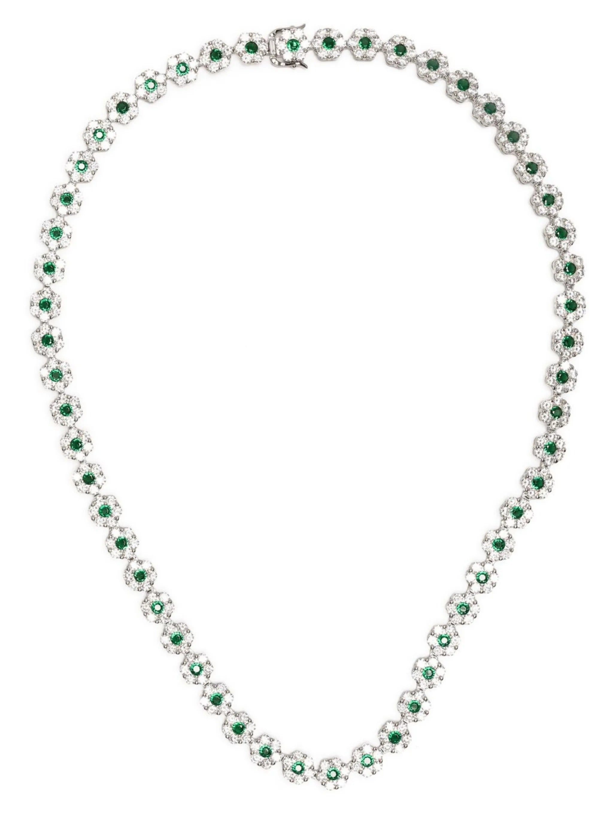 Daisy chain-link crystal necklace