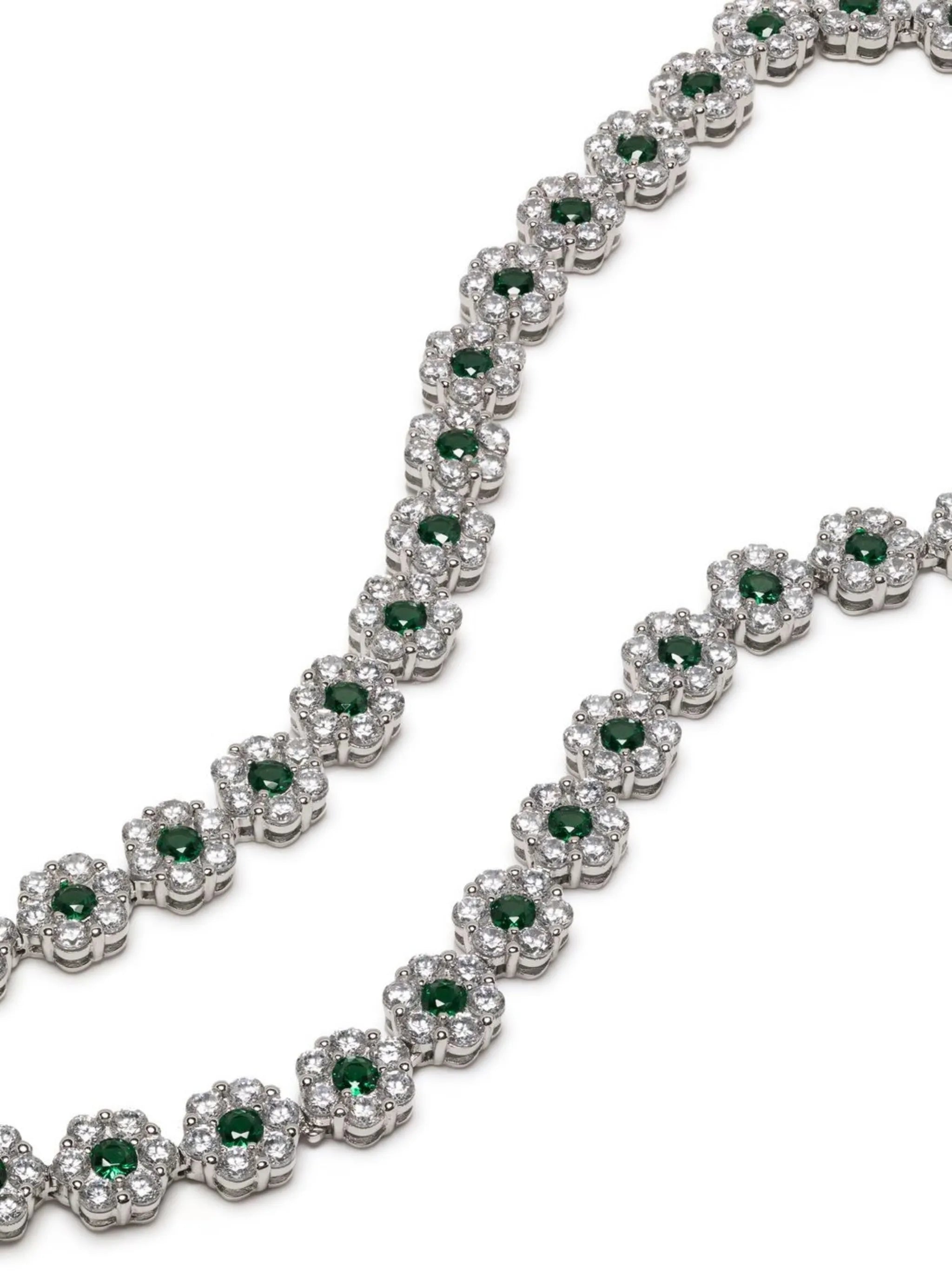 Daisy chain-link crystal necklace