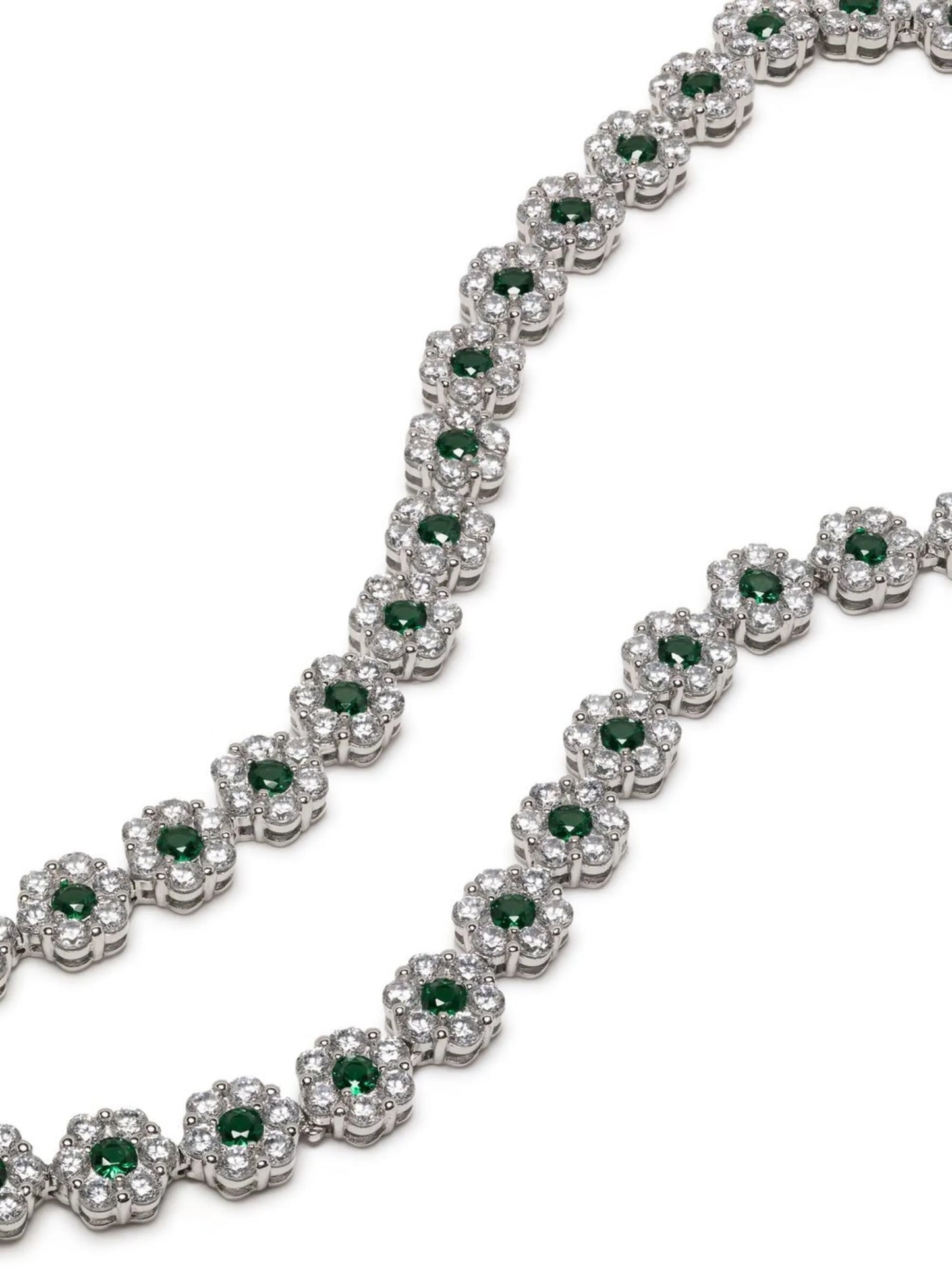 Daisy chain-link crystal necklace