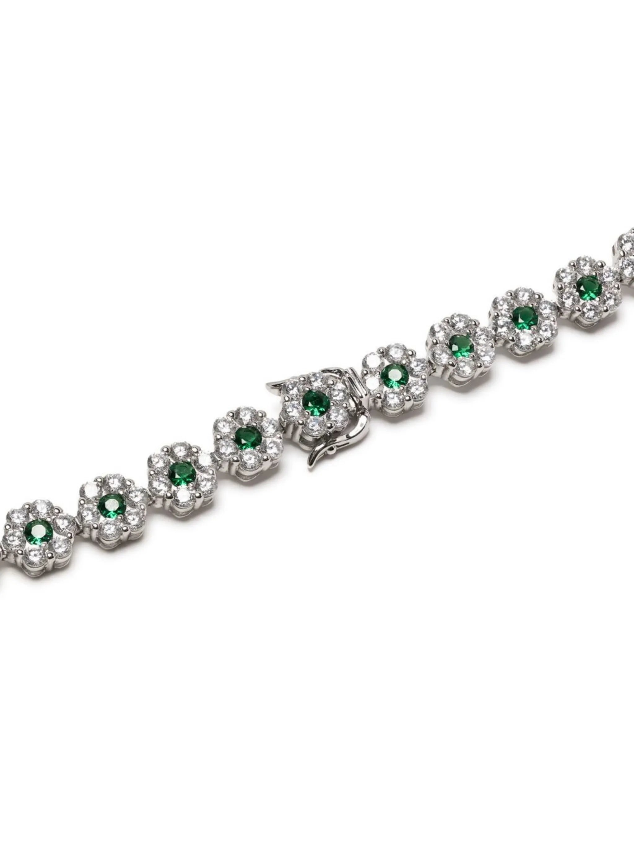 Daisy chain-link crystal necklace