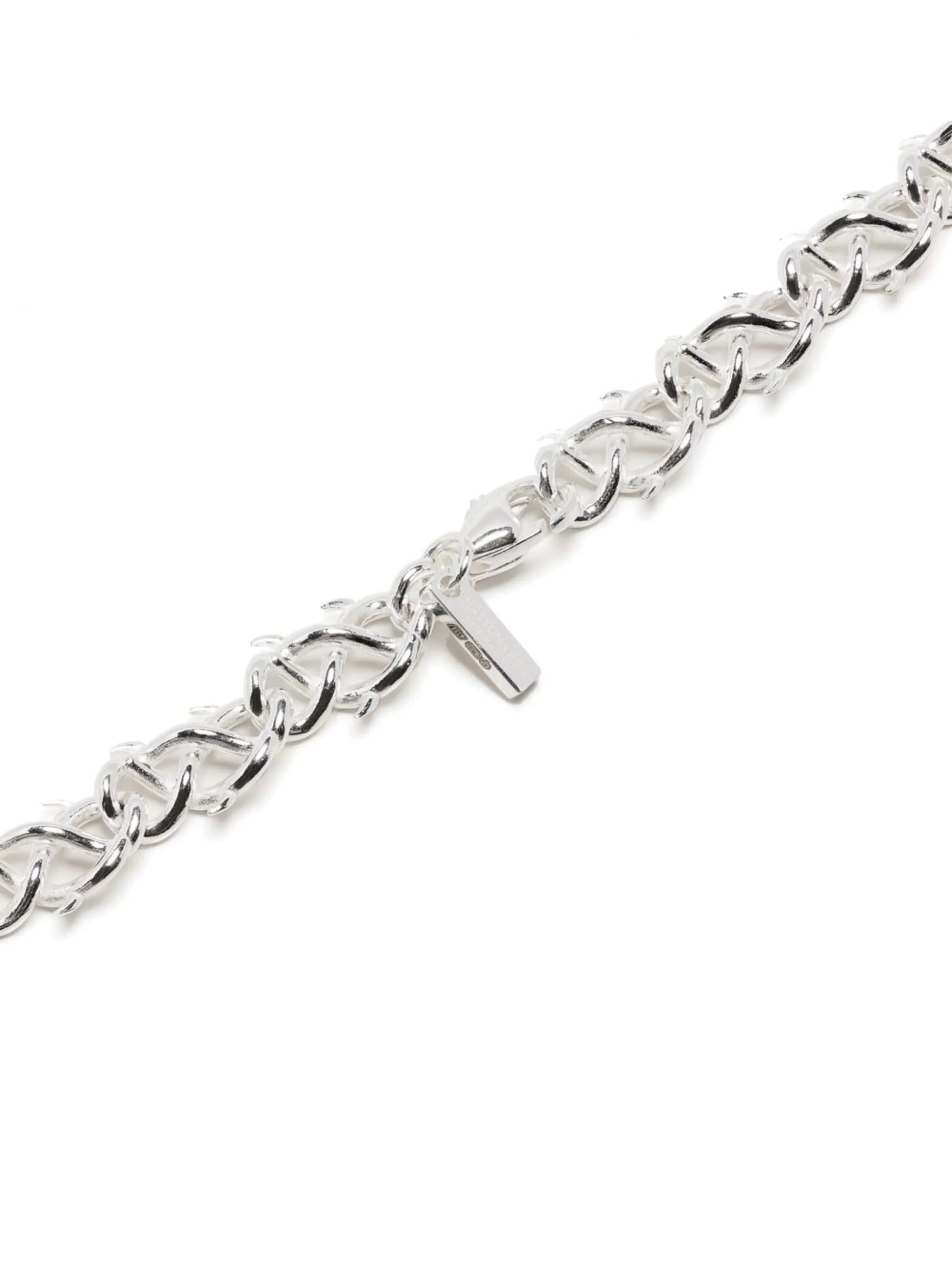 silver-plated thorn-link necklace