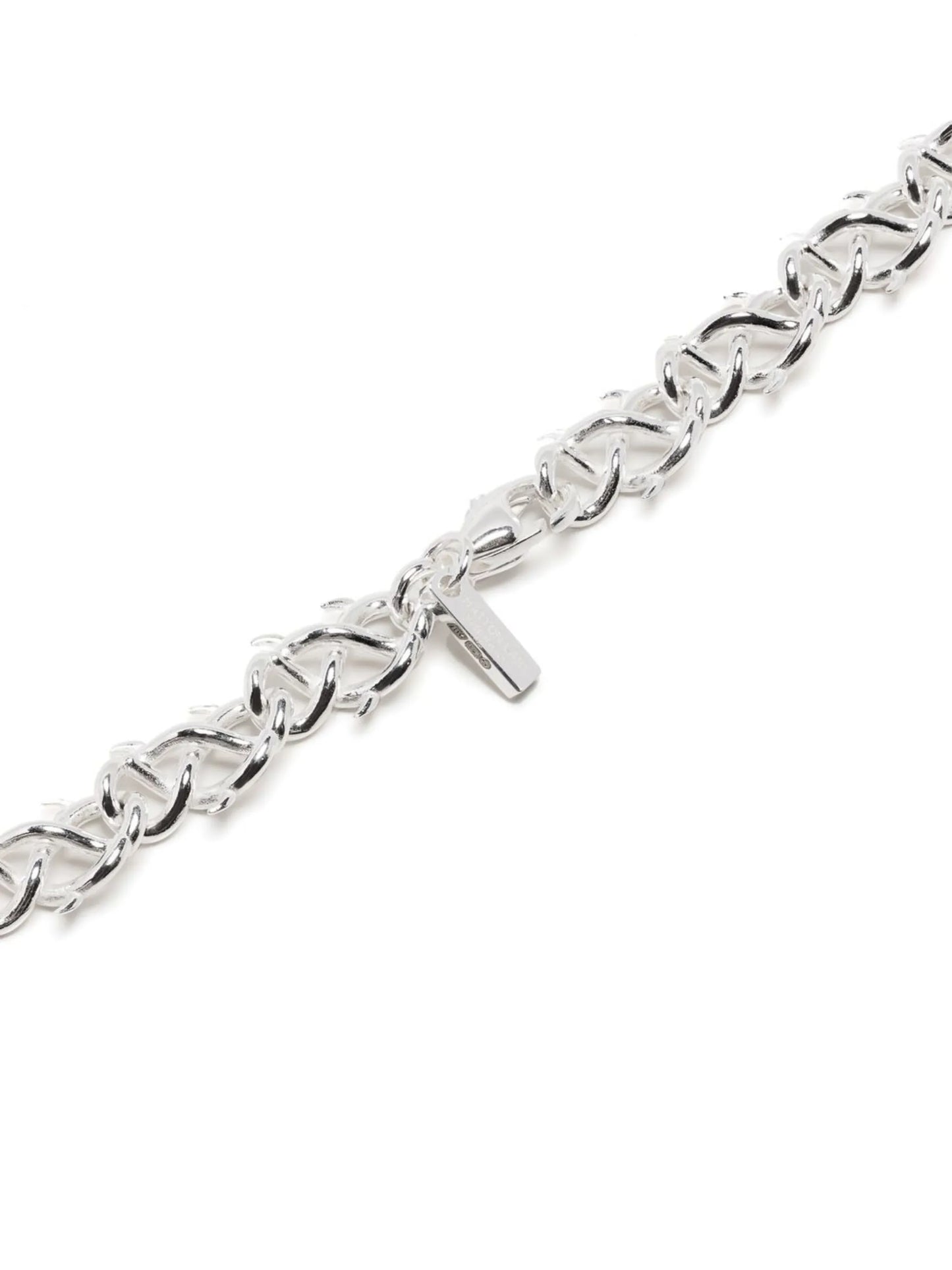 silver-plated thorn-link necklace