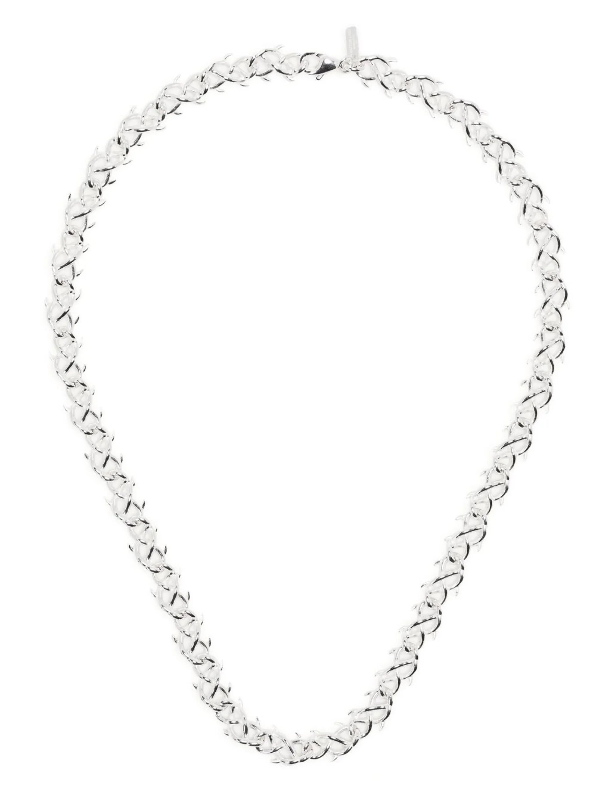 silver-plated thorn-link necklace