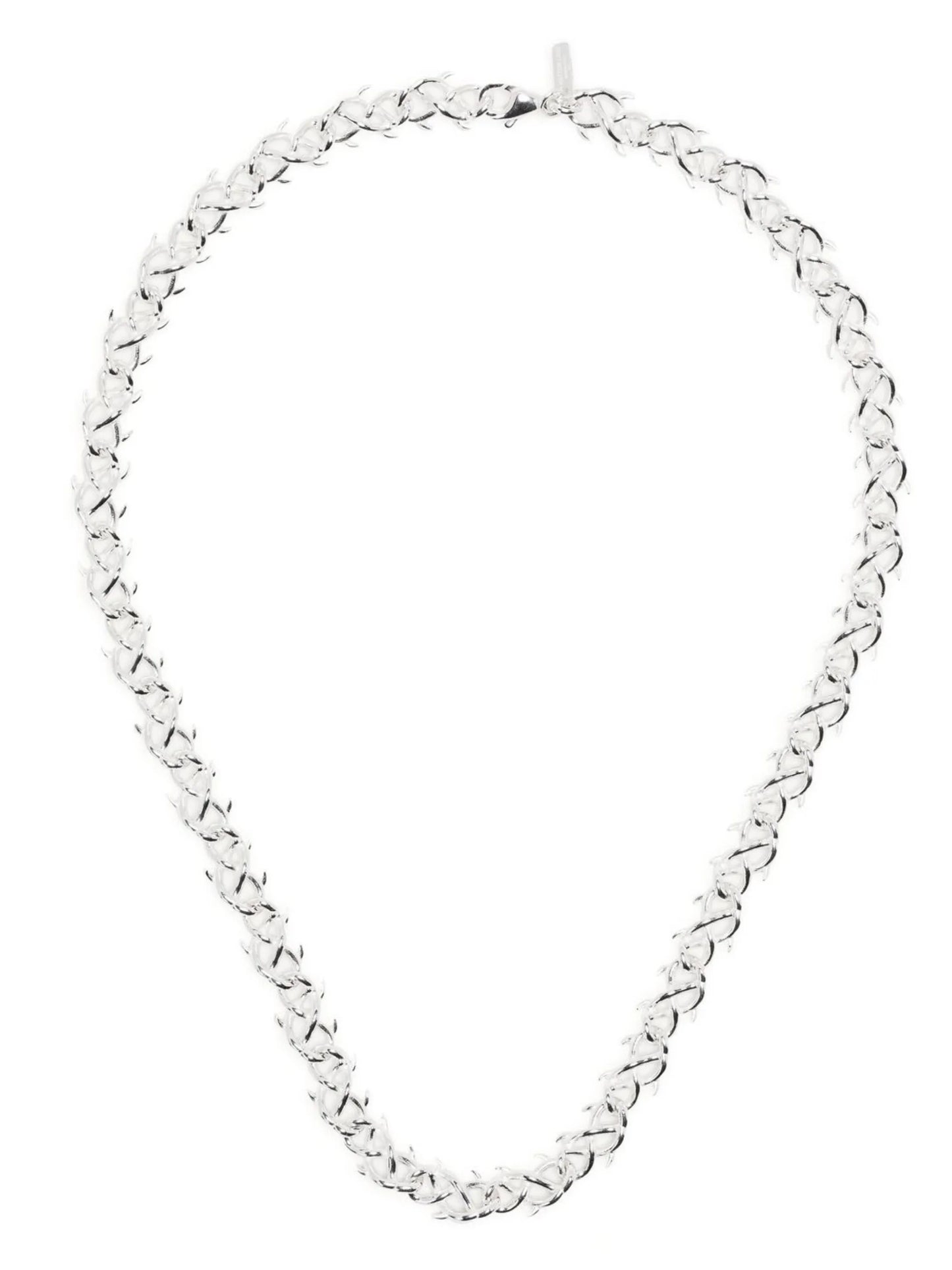silver-plated thorn-link necklace