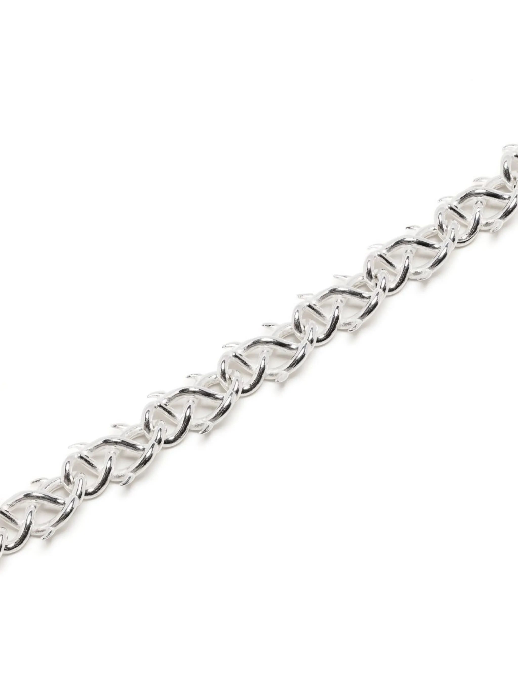 silver-plated thorn-link necklace