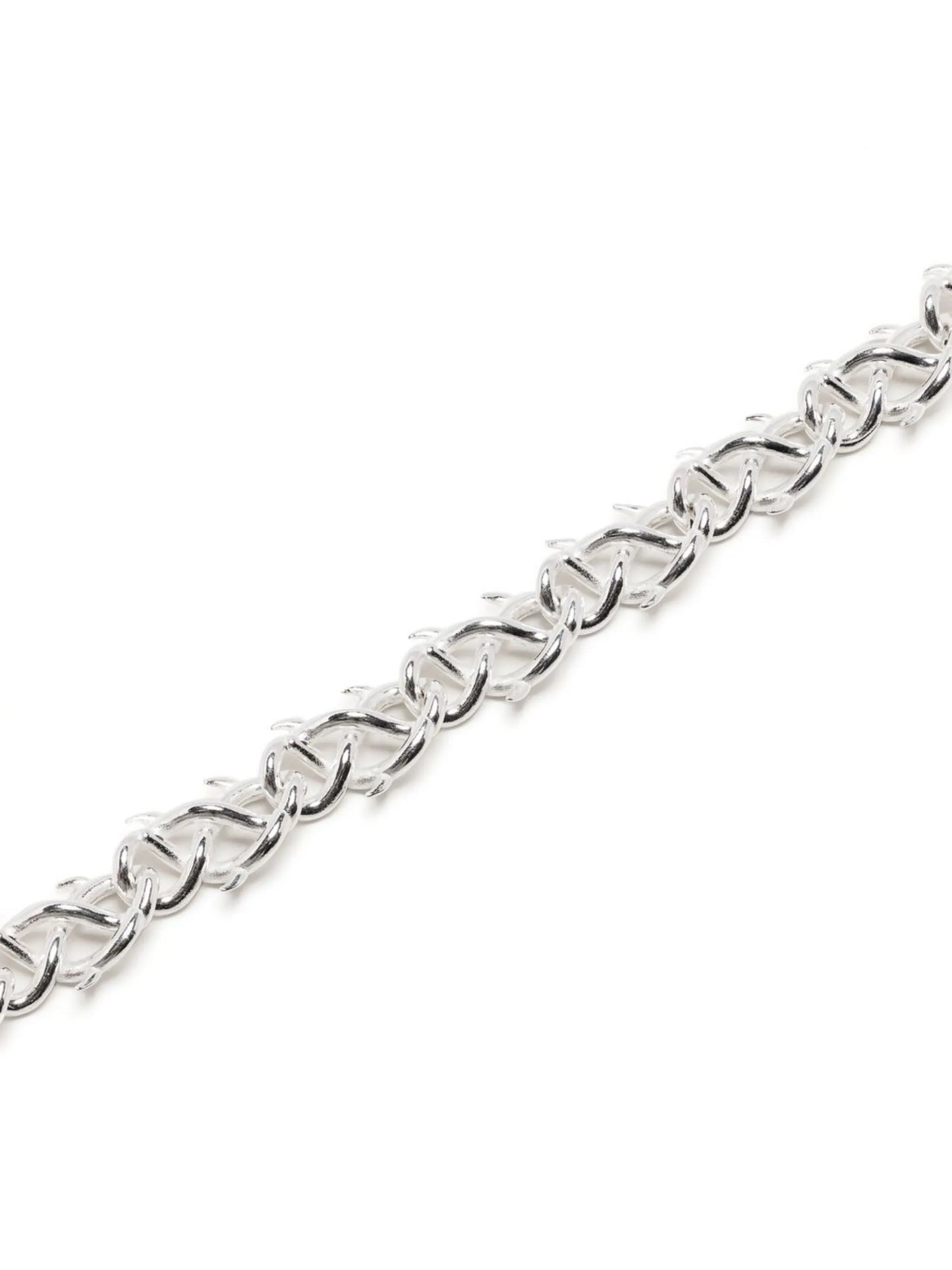 silver-plated thorn-link necklace