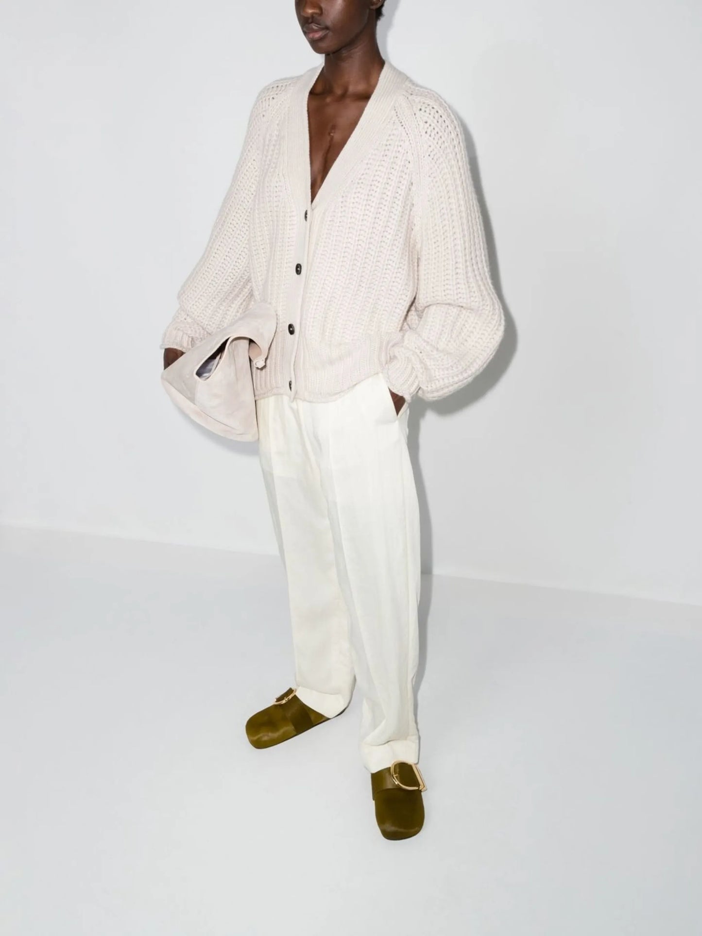 Rotterdam puff-sleeve cashmere cardigan