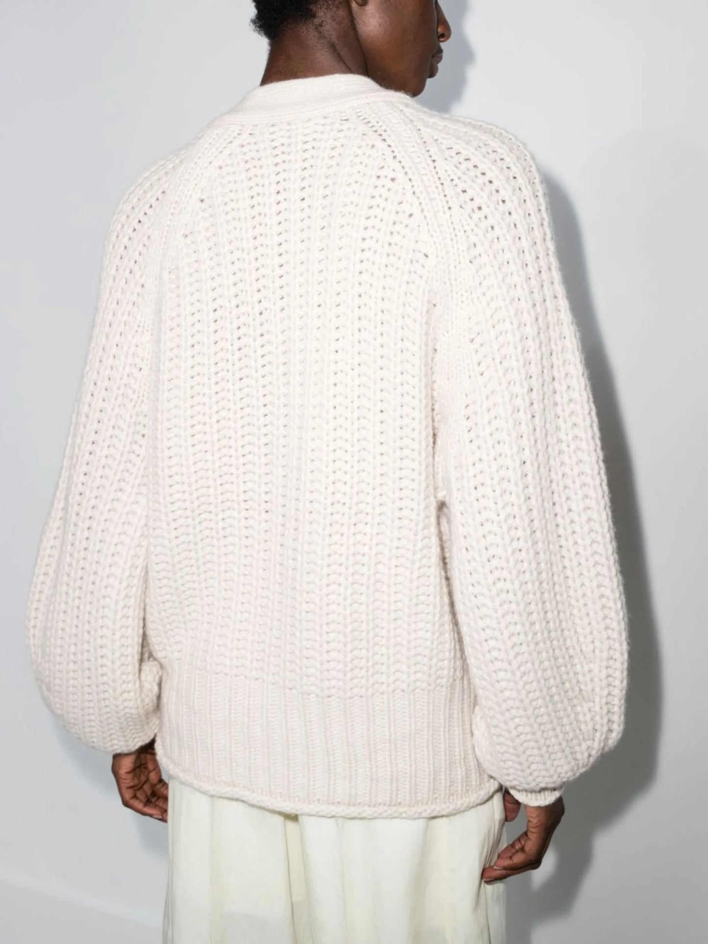 Rotterdam puff-sleeve cashmere cardigan